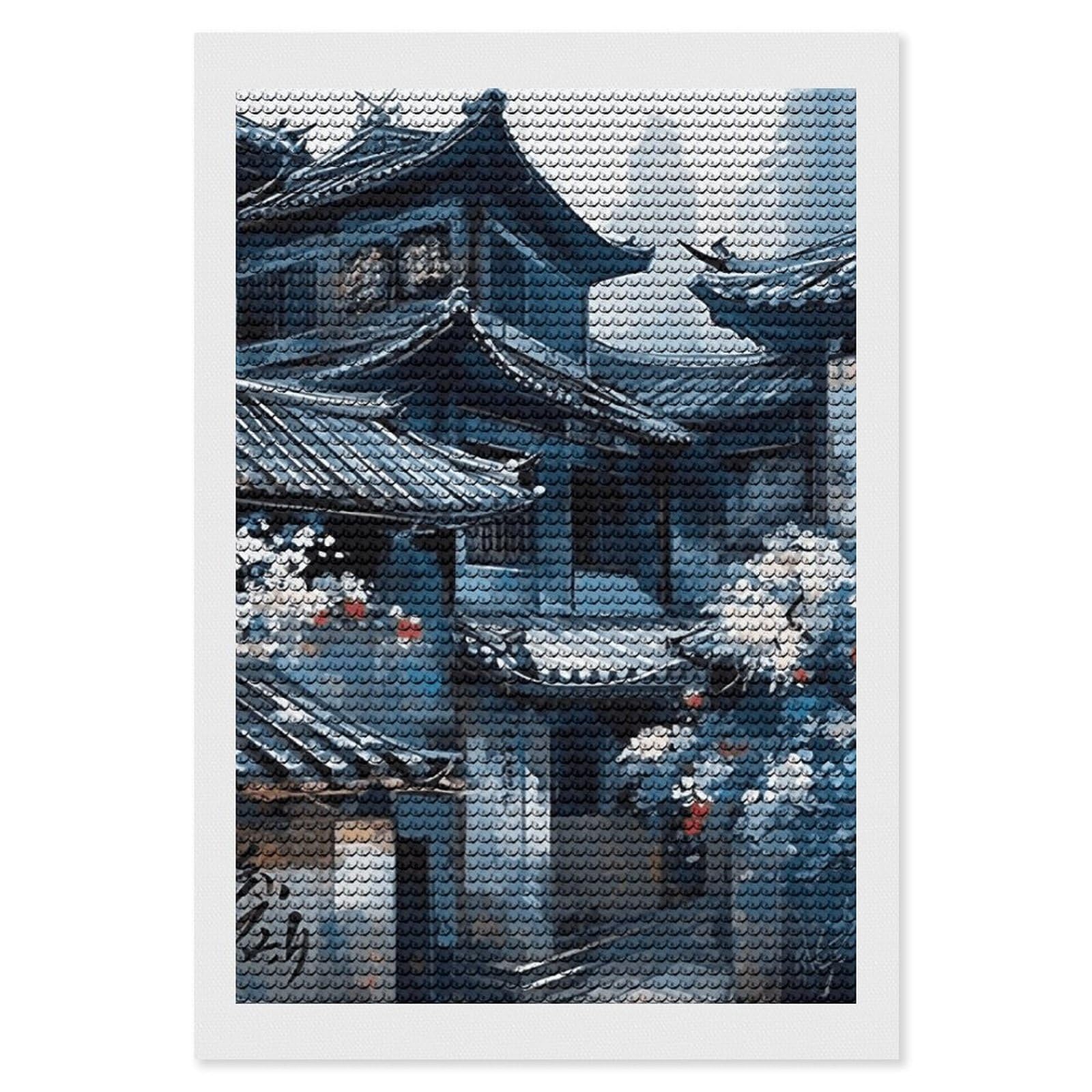 NONHAI Diamond Painting Kits for Adults - DIY Diamond Art Kits for Beginners - Full 5D Paint Drill Diamond Dots Paintings- Architectural Painting Diamonds Pictures Gem Art and Craft Wall Decor 8"x12"