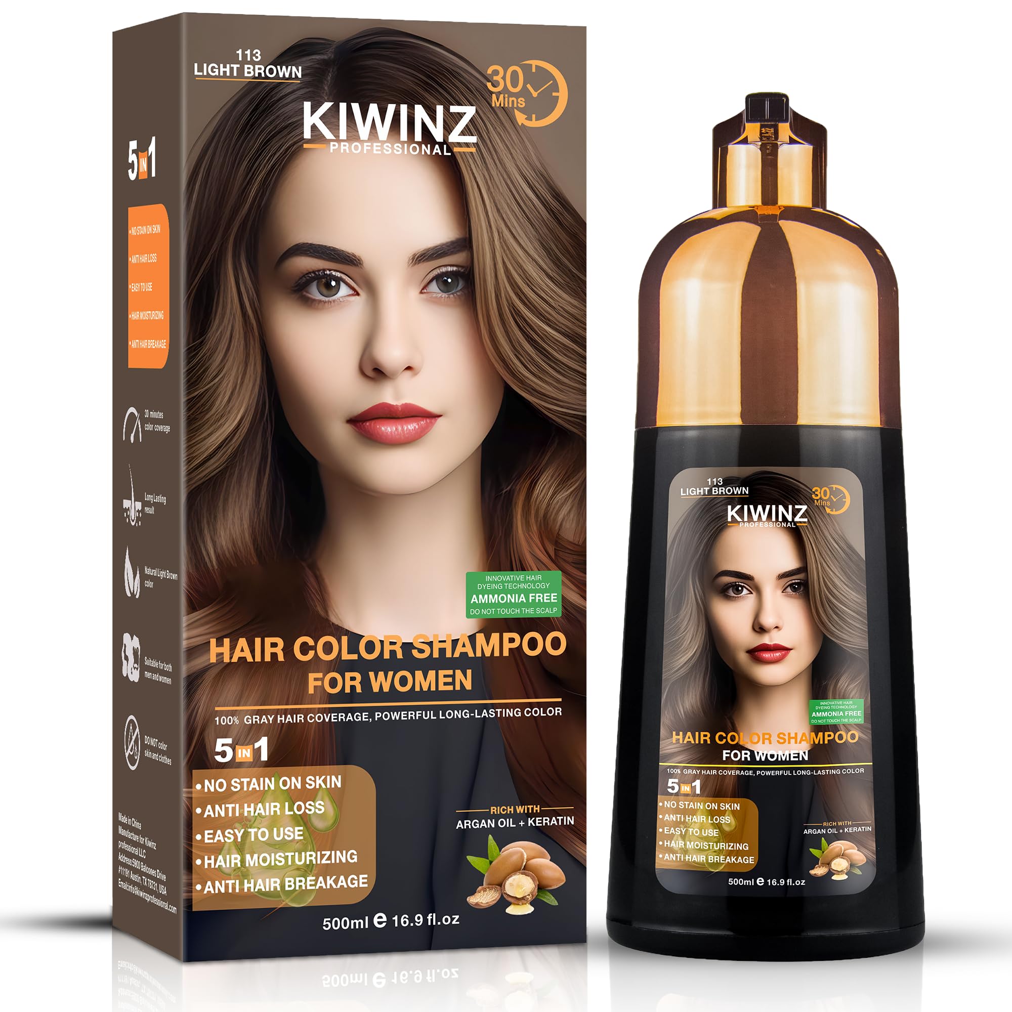 Amazon.com : Kiwinz Professional Hair Color Shampoo – 5 in 1 Hair