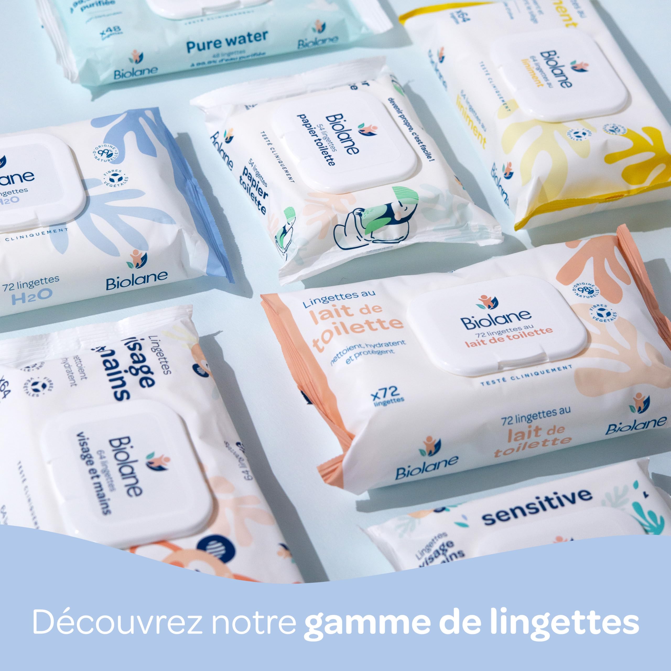 BIOLANE – Lingette à l'eau Pocket BIO – 15 Lingettes Naturelles Composées à 99% d’Eau pour tout le Corps de votre bébé – Utilisables dès la Naissance – Peaux Sensibles – Format Pratique