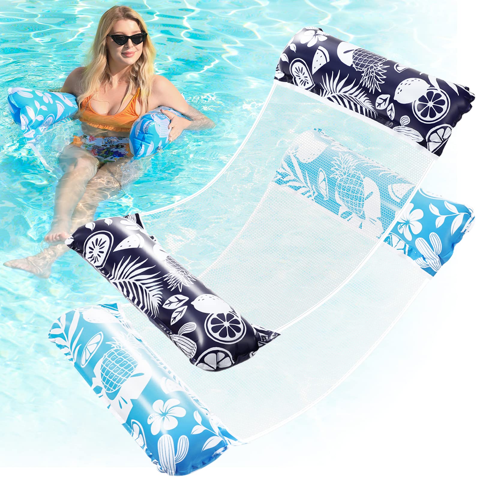Pool Floats Pool Floats Adult Size 2Pack, Inflatable Pool Floats, 4in1 Pool Floaties