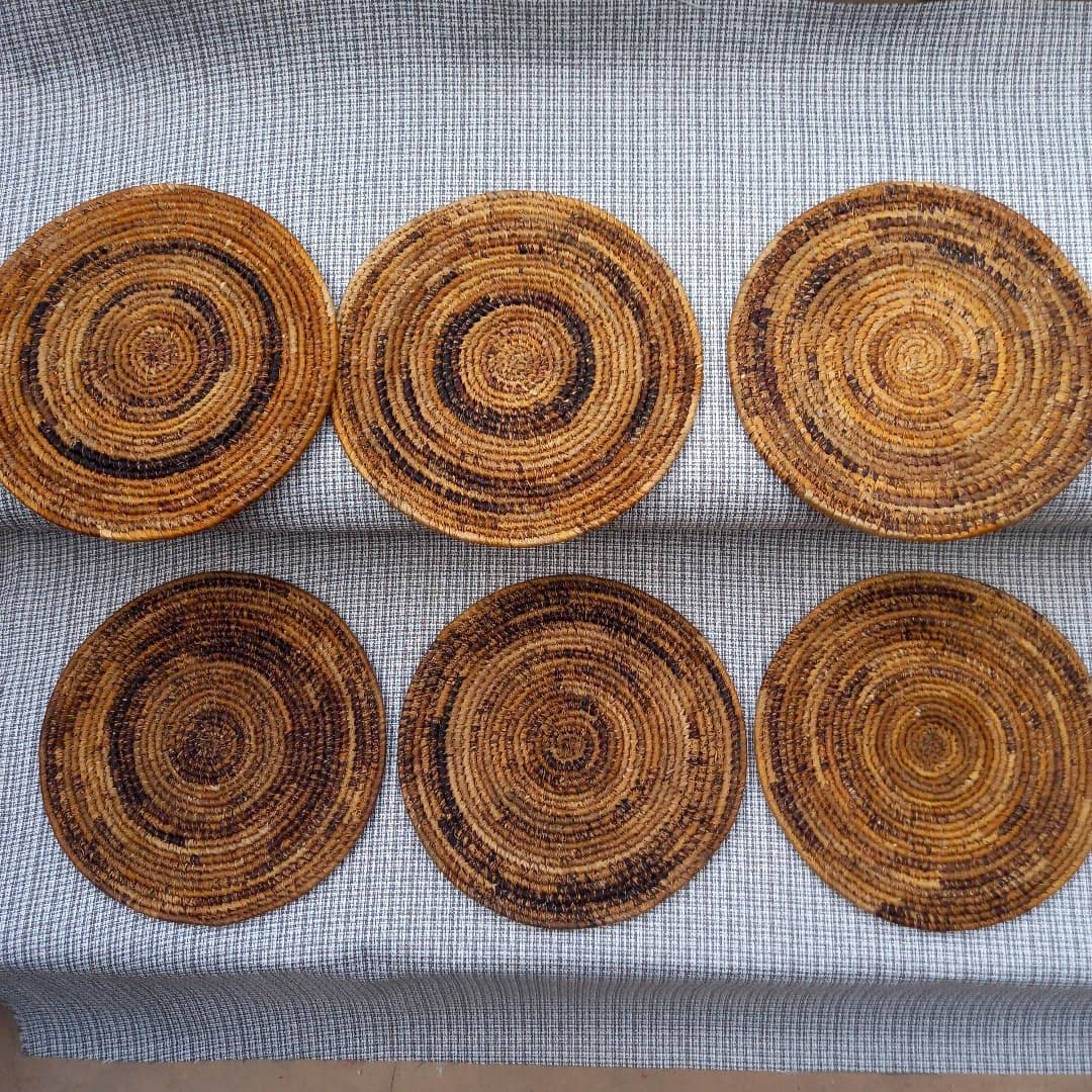Sets de table feuille de bananier en vinyle lavable pour décoration de table