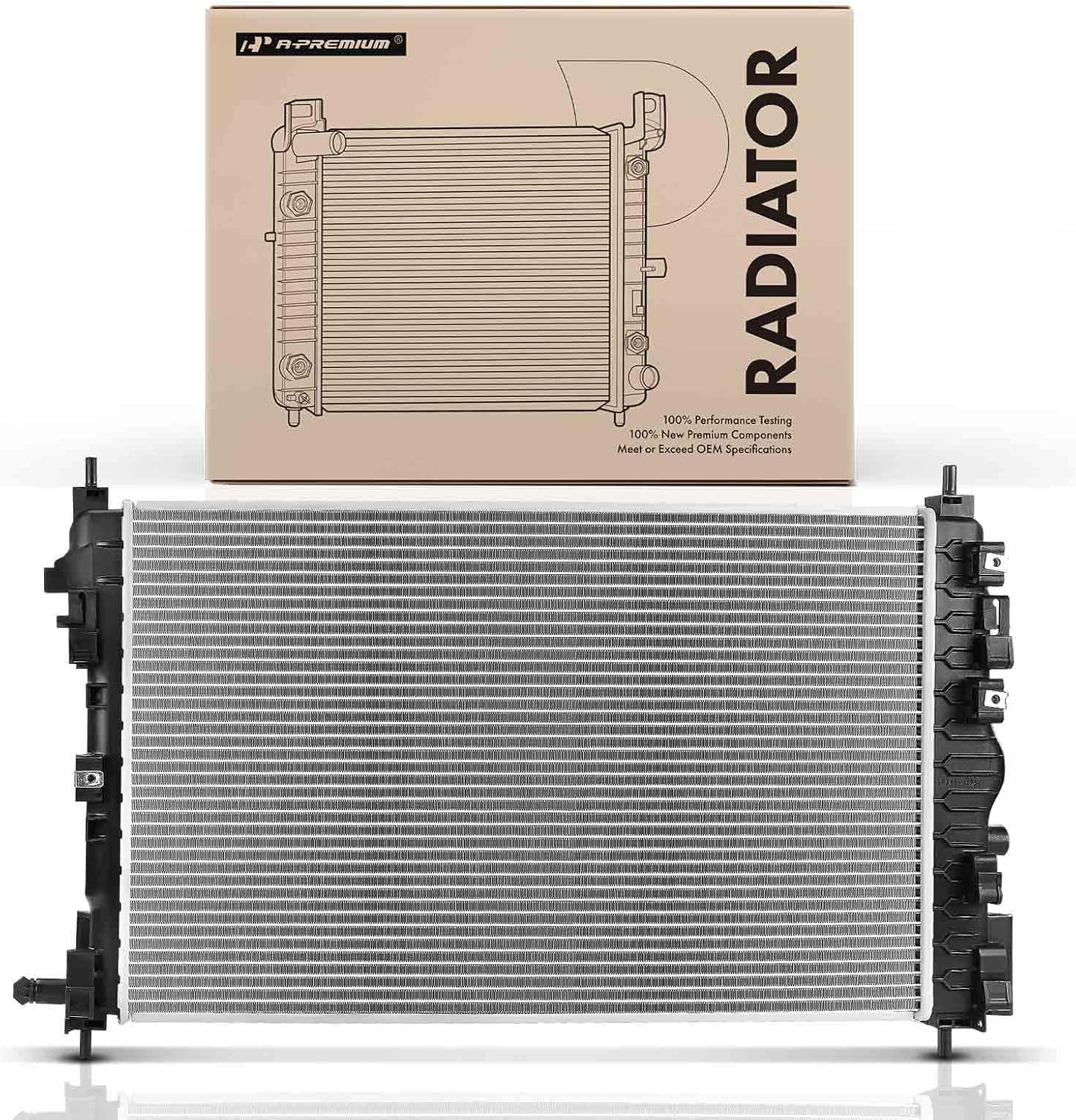 A-Premium Engine Coolant Radiator Assembly with Transmission Oil Cooler Compatible with Cadillac XTS 2014-2019, 3.6L, Replace# GM3010601, 22905572
