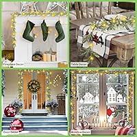 Vista 5 de Guirnalda de Navidad de 9 pies, guirnalda flocada para decoración de Navidad, guirnalda de Navidad preiluminada con 30 luces LED decoradas