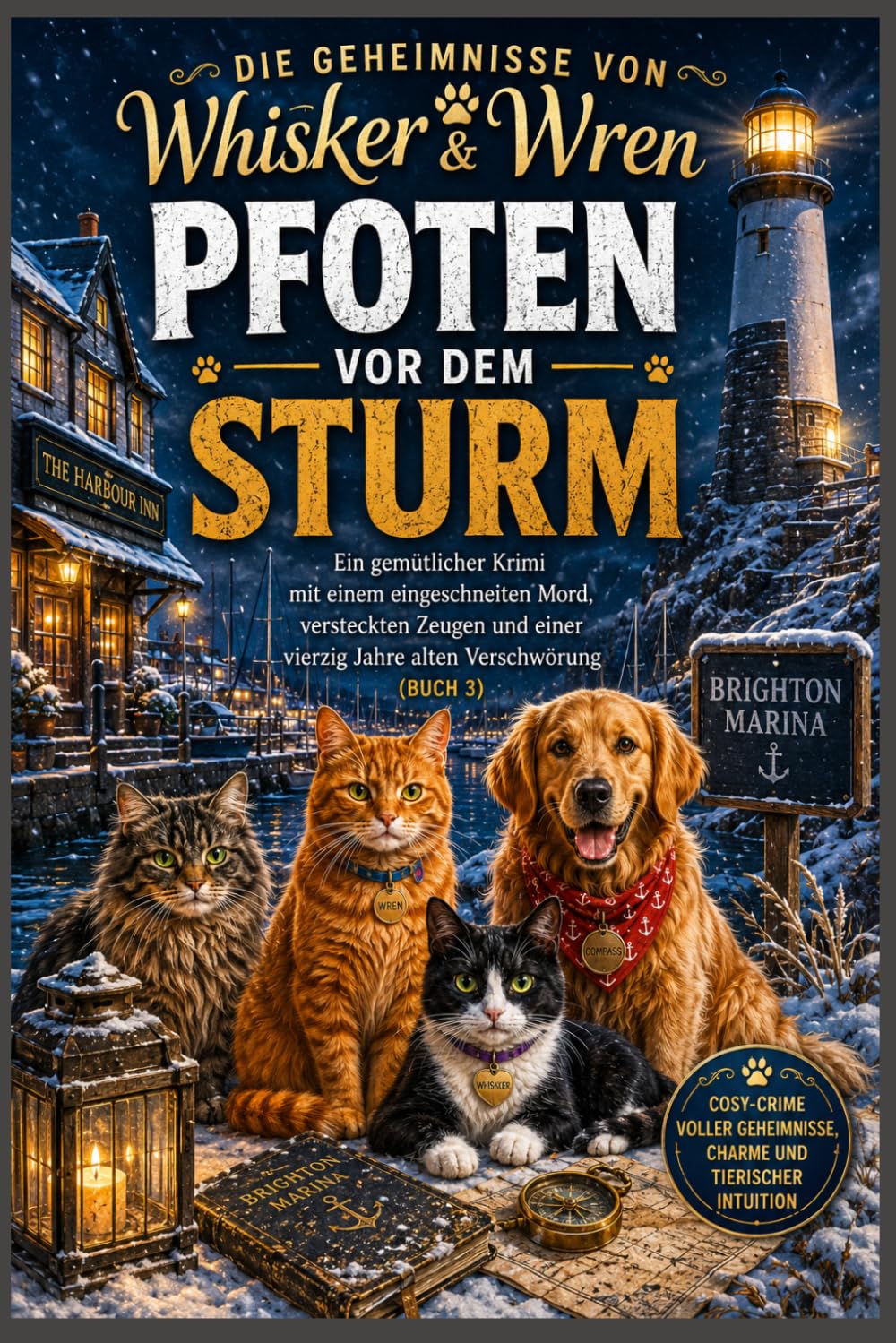 Pfoten vor dem Sturm: Ein gemütlicher Krimi mit einem eingeschneiten Mord, versteckten Zeugen und einer vierzig Jahre alten Verschwörung (Buch 3) (Die Geheimnisse von Whisker & Wren)