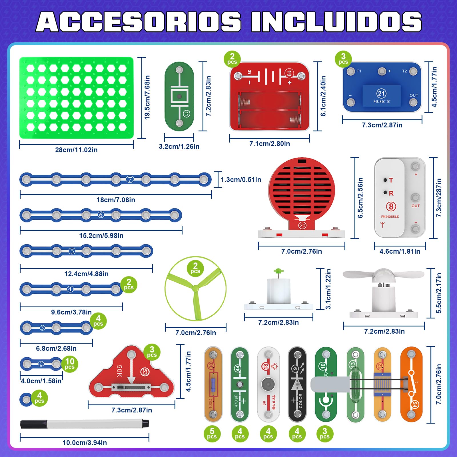 FORMIZON Circuito Electrico para Niños Kit, Caja de Experimentación para Ingeniería Eléctrica, Incluye Instrucciones ilustradas, Más de 2000 Posibilidades de Juego, Jjuguete Educativo Stem