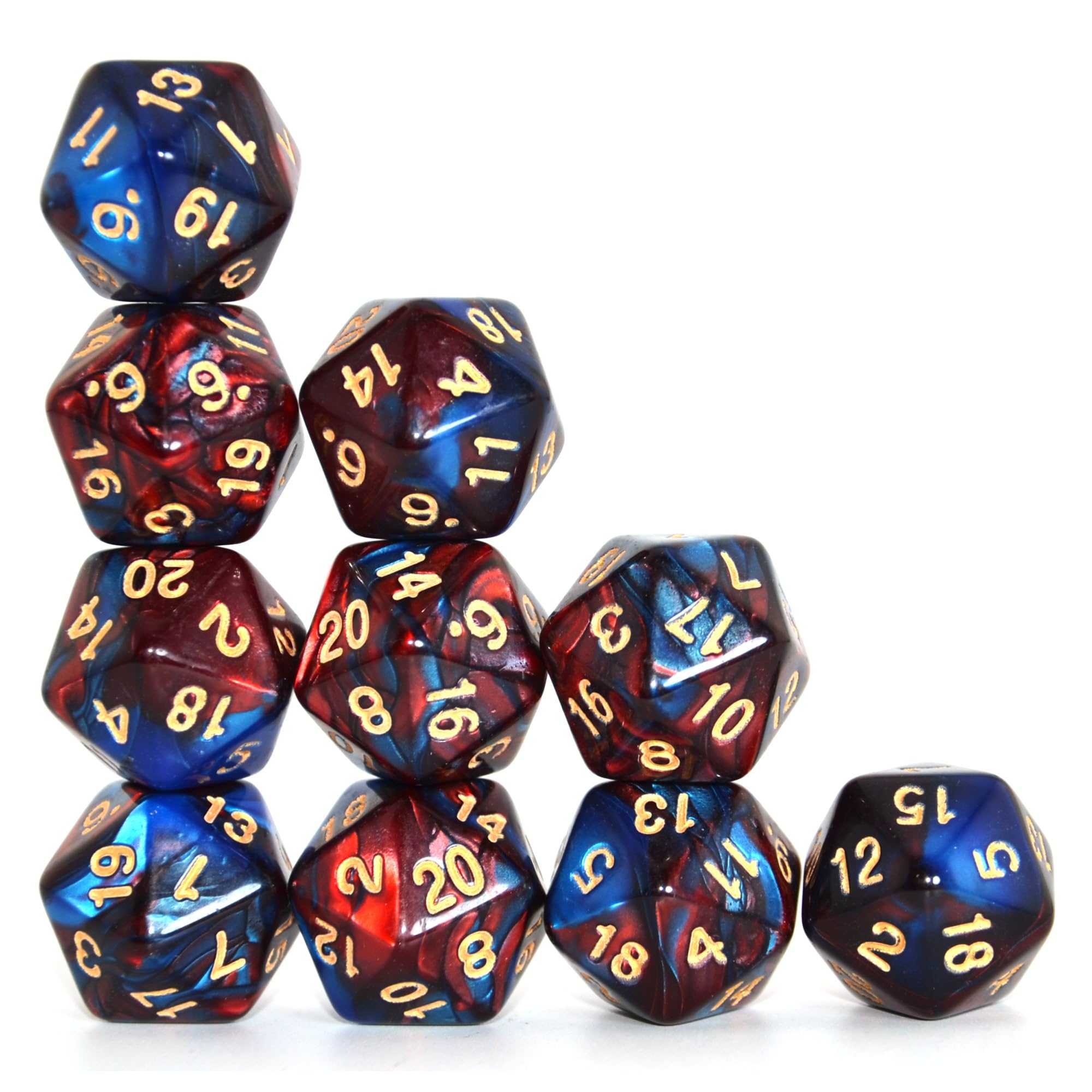 SmartDealsPro 10-Pack 20 Sided Dice D20 Polyhedral Dice for DND RPG MTG Table Game (Color 14), 20mm - Image 3