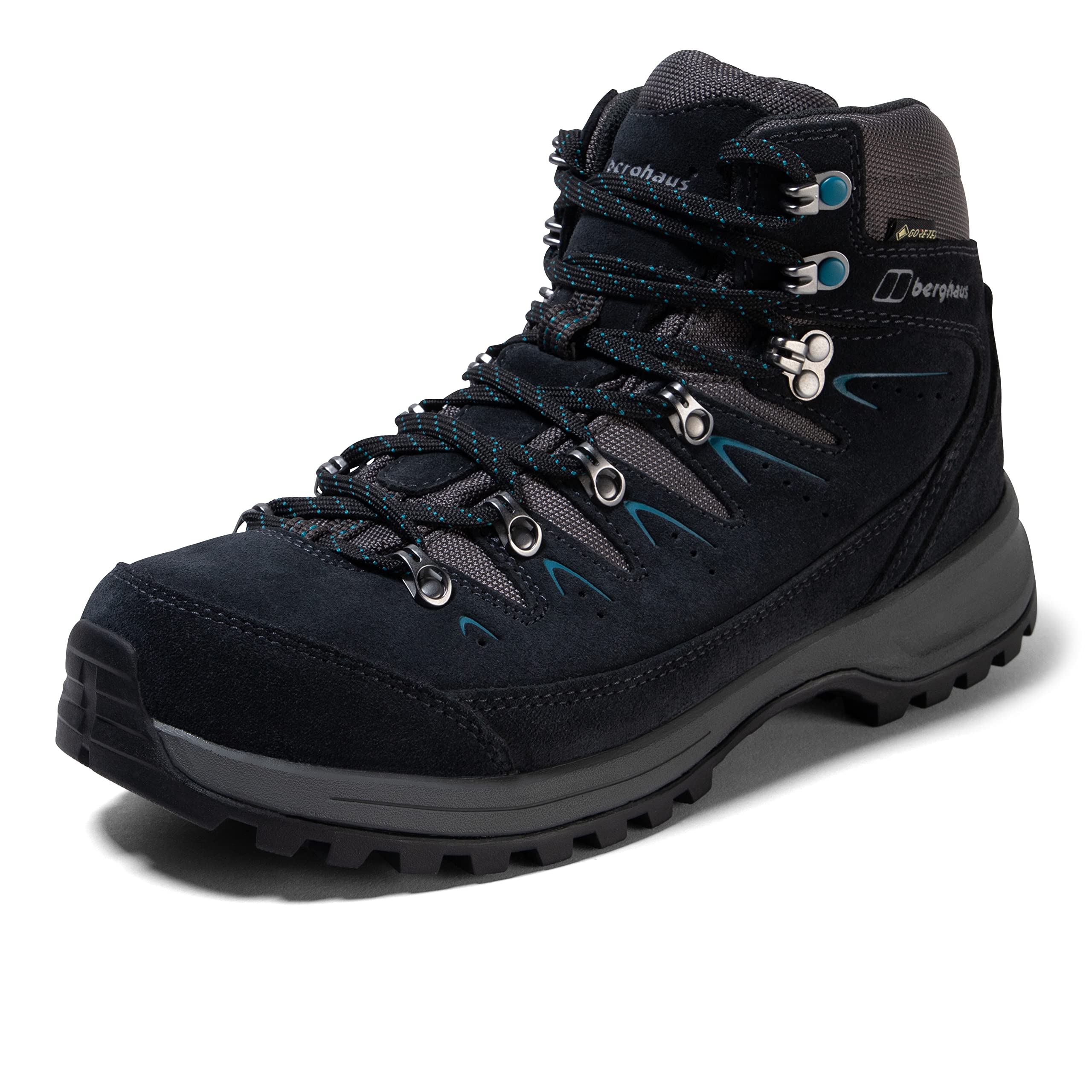 Berghaus Damen Explorer Trek Gore-Tex Wanderstiefel, wasserdicht | Atmungsaktiv | Zusätzliche Polsterung | Vibram | Gore-Tex Stiefeletten, Navy/Grau, 4