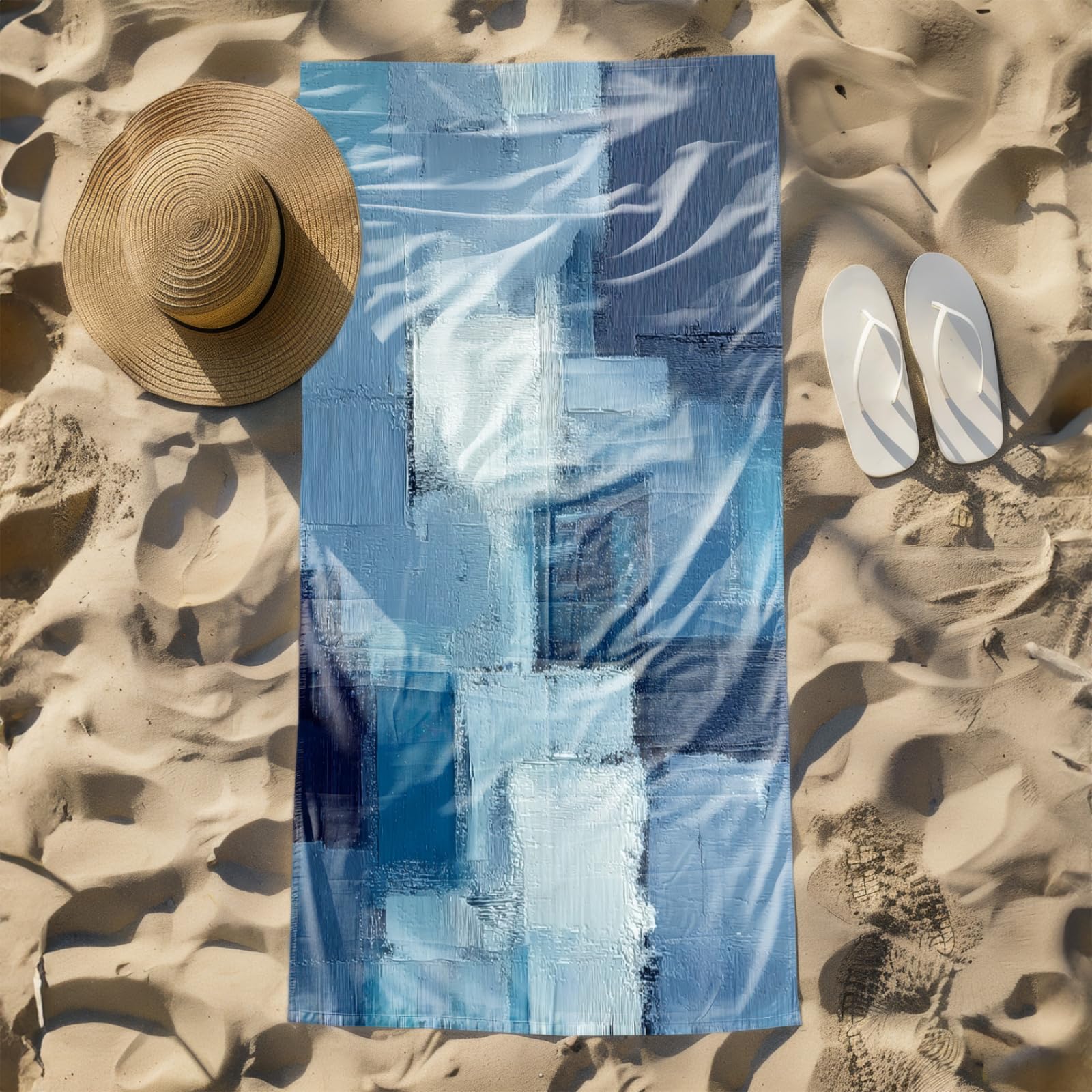 Générique Serviette de Plage 100X200 Graffiti Bleu