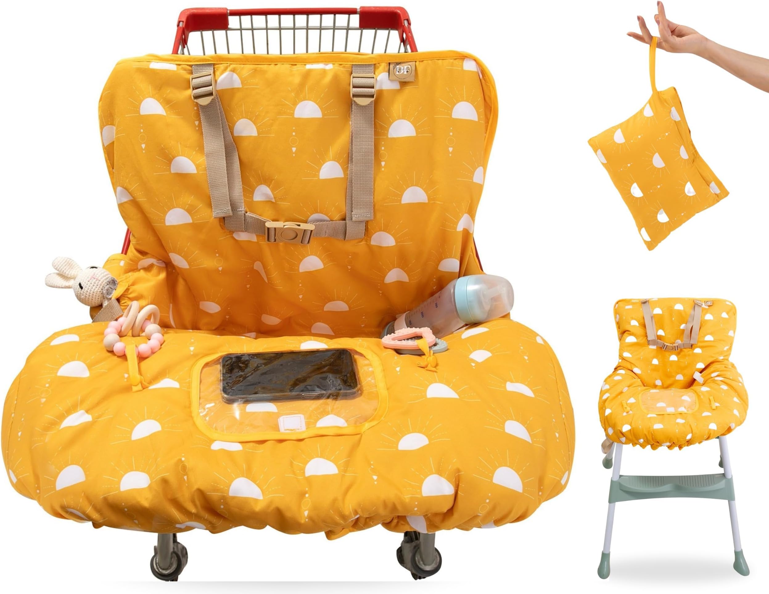 Boppy Shopping Cart and High Chair Cover, Sunshine Yellow