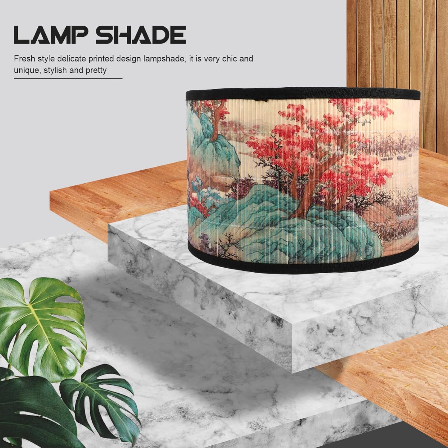 Kichvoe Bamboo Lampshade 11.81 Inch Asian Inspired Pendant Lamp Shade for Home Lighting Decor Ceiling Fixture Replacement