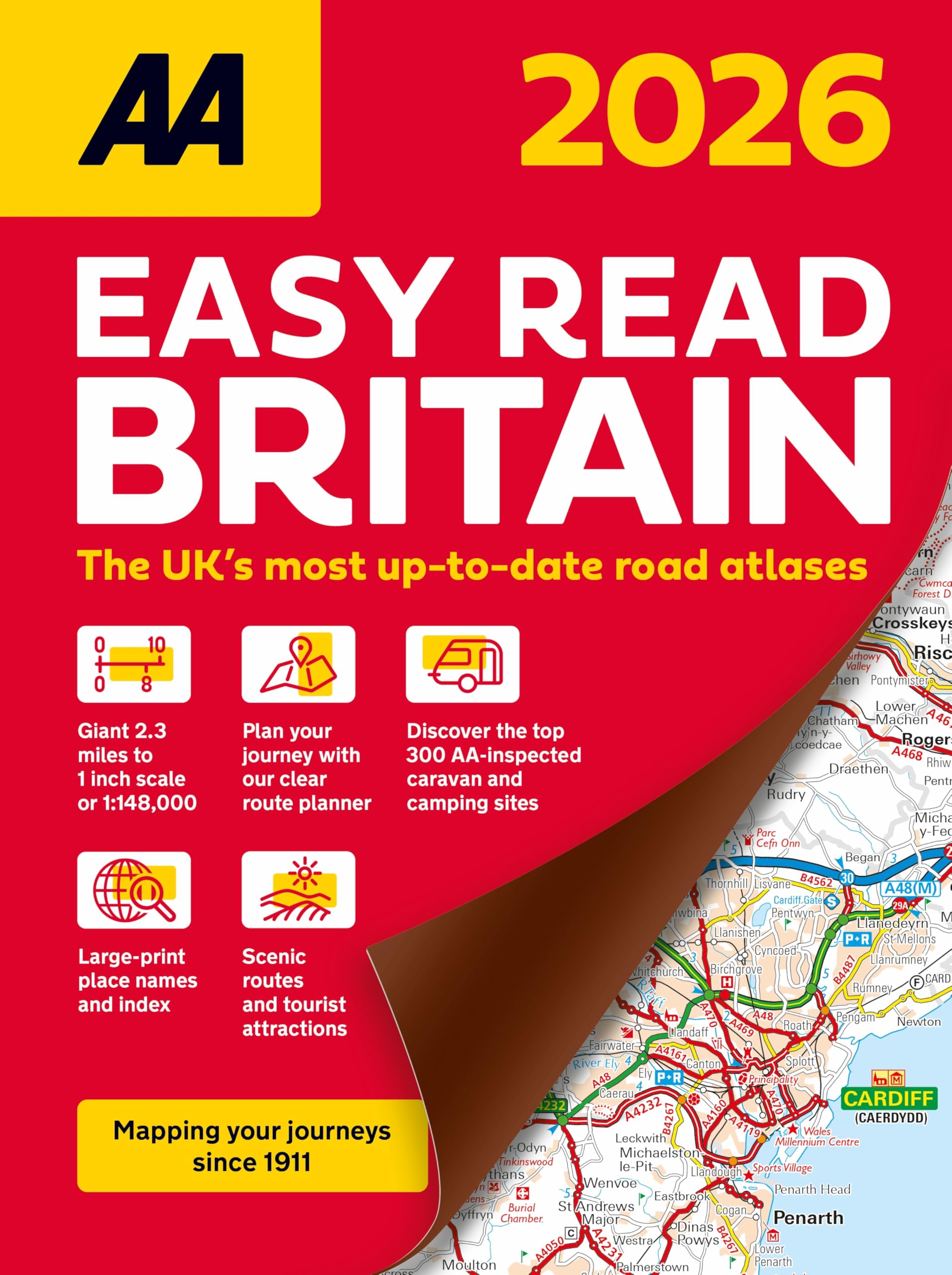 Aa Easy Read Atlas Britain 2026 Spiral