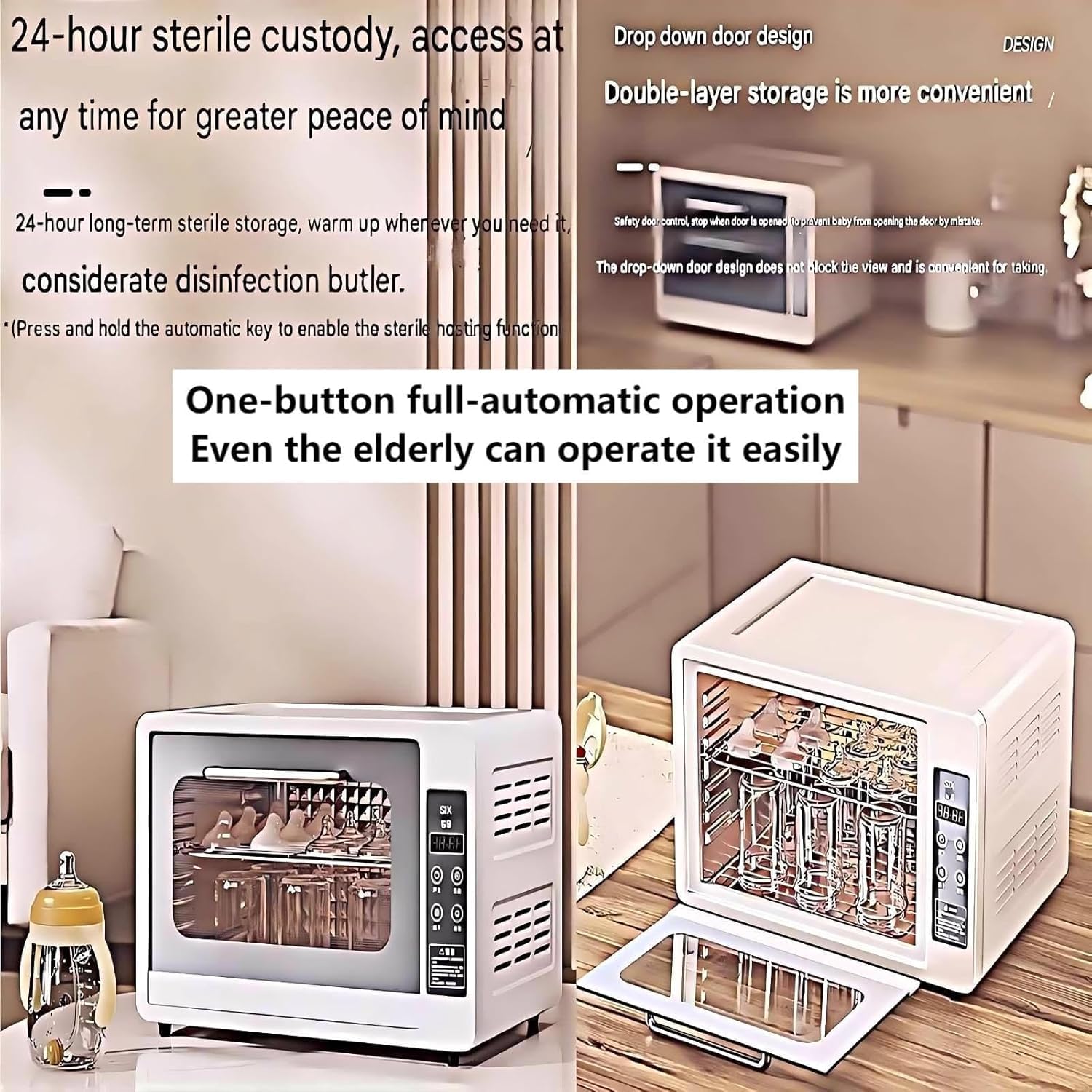 Sterilizzatore e asciugatrice per unghie, 24 l, a doppio strato, professionale, per casa, barbieri, saloni di bellezza e spa