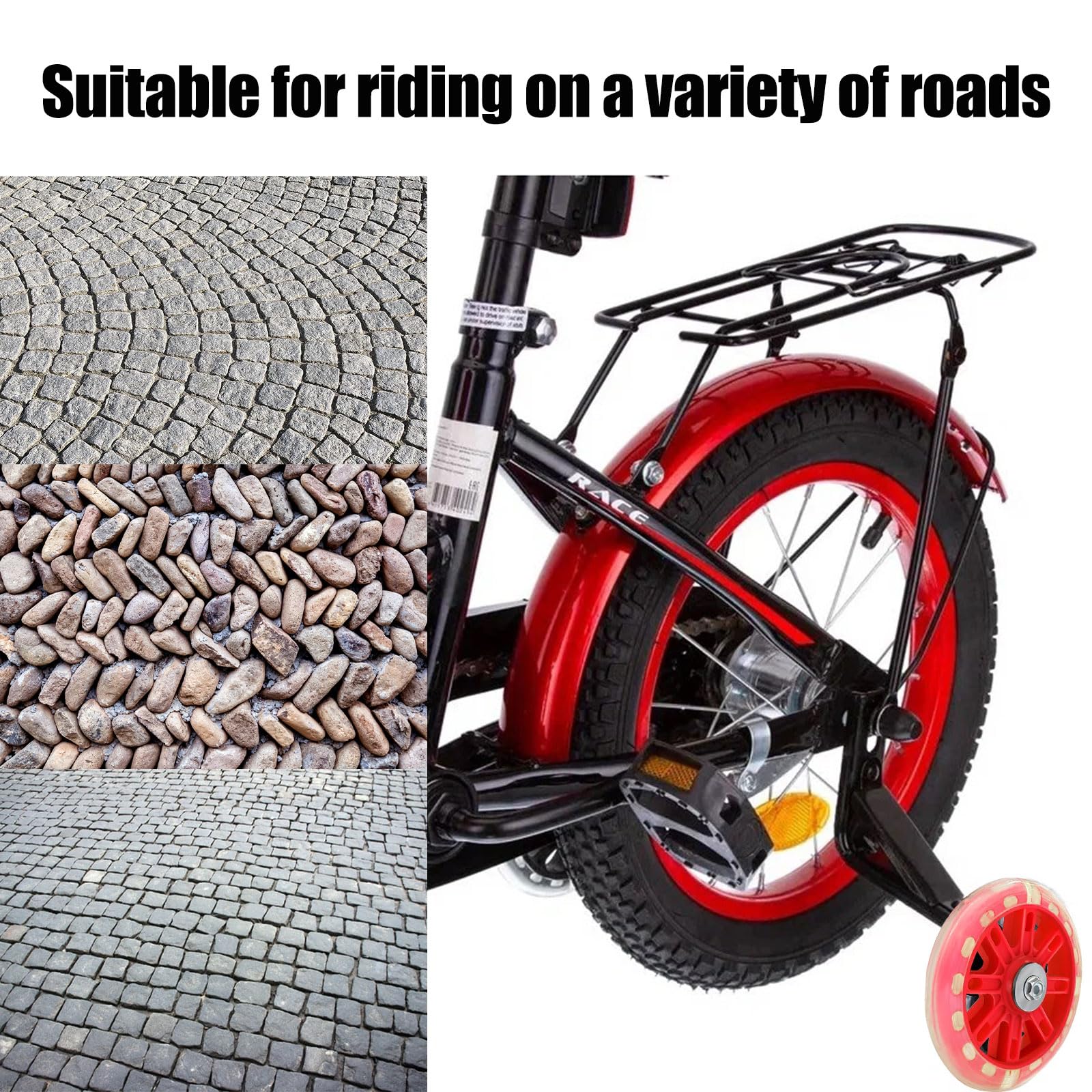 Koło pomocnicze, stabilizator rowerowy dla dzieci, stabilizatory kół rowerowych dla dzieci, pomocnicze koło rowerowe, regulowane koła treningowe, uniwersalne kółko rowerowe do rowerów 12-20 cali