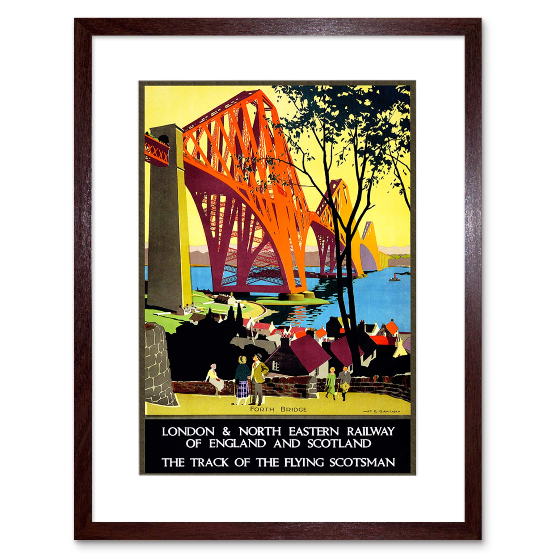 Wee Blue Coo Vintage Ad Railway Flying Scotsman Forth Bridge Framed Wall Art Print