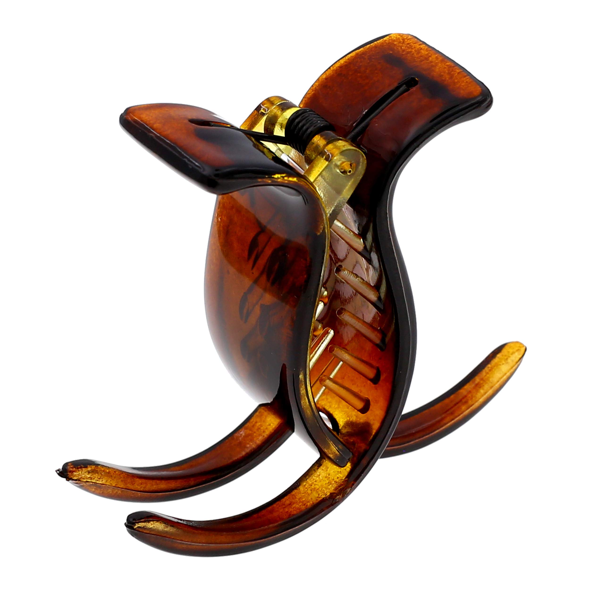 Camila Paris NV06 French Hair Clip for Women, Brown 3 Teeth Ponytail Holder, Girls Hair Claw Clips Jaw Fashion Durable Styling Hair Accessories for