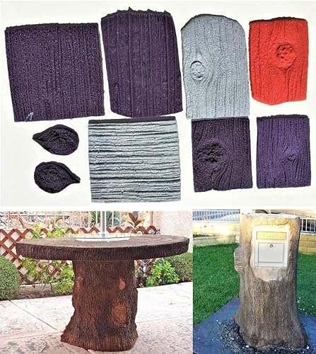 Miniatura 5 de El mejor kit de sellos de hormigón y formas de mampostería, kit de sellos de diseño de madera de 9 piezas, (sellos pequeños) se utiliza