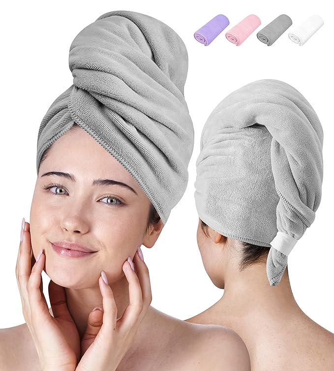 Luxe Beauty Microfiber Hair Towel Wrap for Women