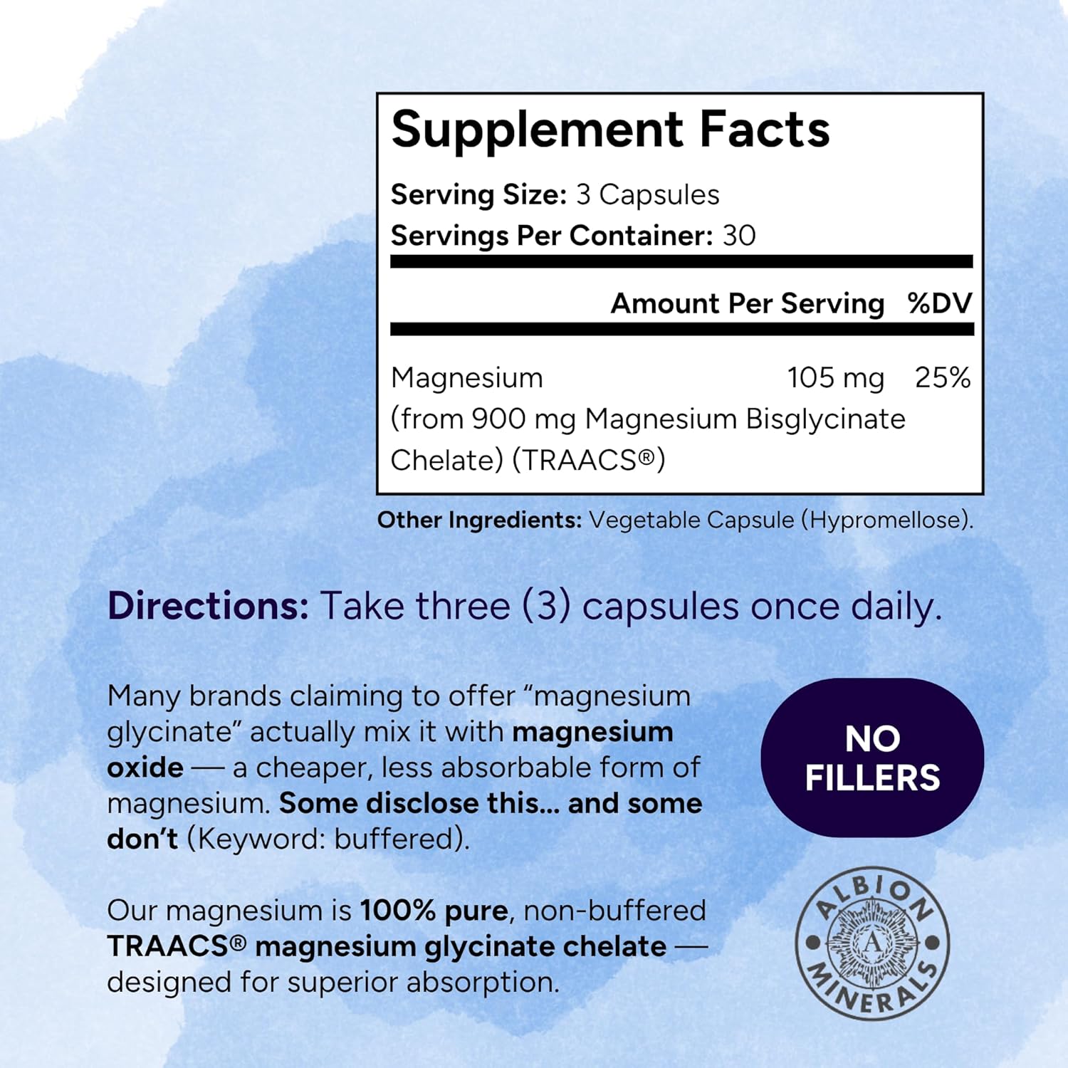 Magnesium Glycinate Small Capsules – Easy-to-Swallow Small Pills | TRAACS® Chelated Magnesium Bisglycinate | High Absorption for Sleep, Muscle & Heart Support – 90 Mini Caps