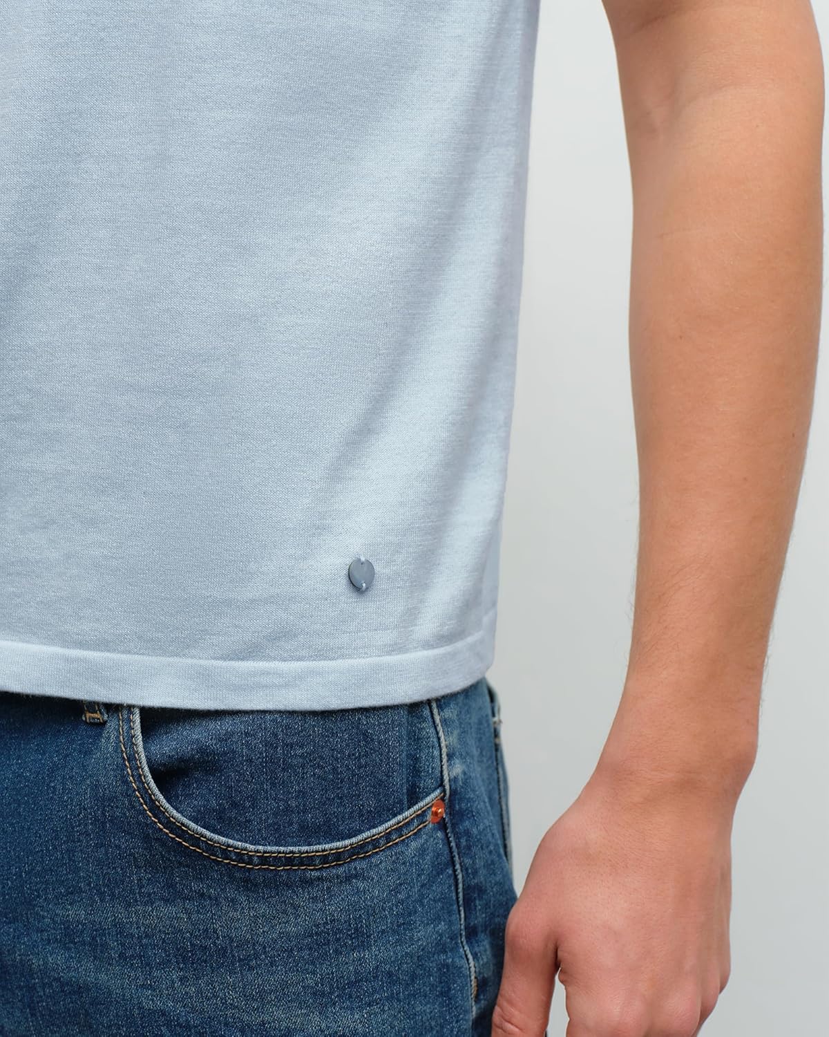 KVSS Men's T-Shirts Short Sleeve Knit Pullover Round Neck Pima Cotton & Cashmere T Shirt for Men | Luxury from Inner Mongolia