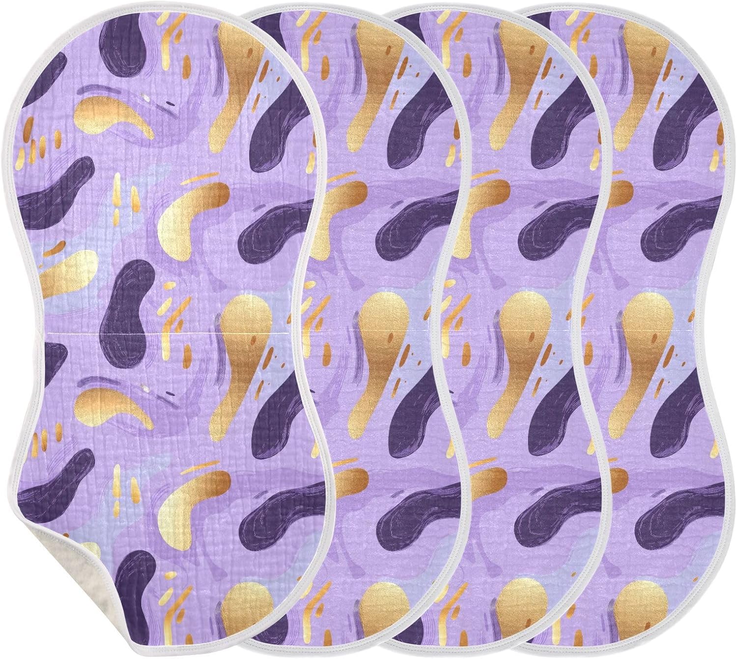 vvfelixl Purple Gold Abstract Burp Cloths for Baby Boy Girls Baby Washcloths Burp Rags 1 Pack