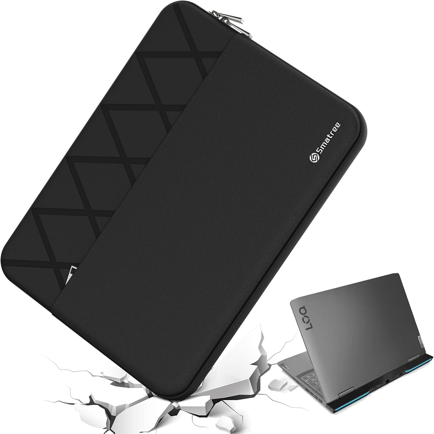 Smatree 16 inch Laptop Sleeve for Lenovo Legion Pro 7i Gen 10 2025, for Legion 9i Gen 9, for LOQ 16IRH8/16APH8 Gaming Laptop, Case with Accessory Pocket, YKK Zipper, Patented Shockproof Design (E611)