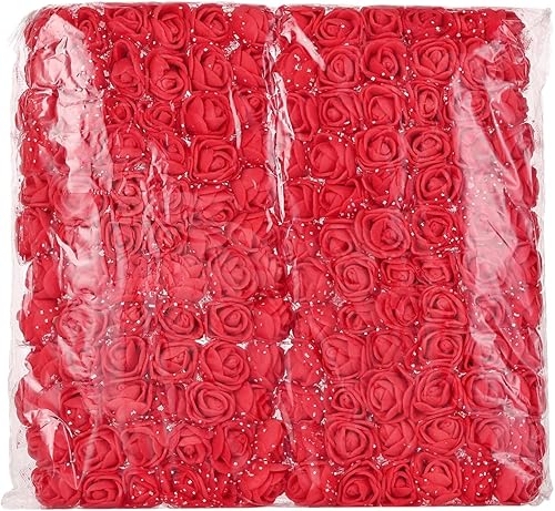 Yiningyuan ST Mini cabezas de rosas artificiales de 1.0 in, rosas falsas de PE, accesorios de flores de boda, pinzas para el pelo de novia, diademas