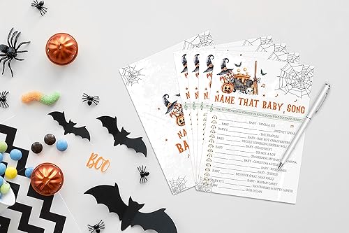 Miniatura 3 de Juego de canción de Halloween con nombre de esa canción, juego de Halloween para baby shower, decoraciones de baby shower, suministros de fiesta de