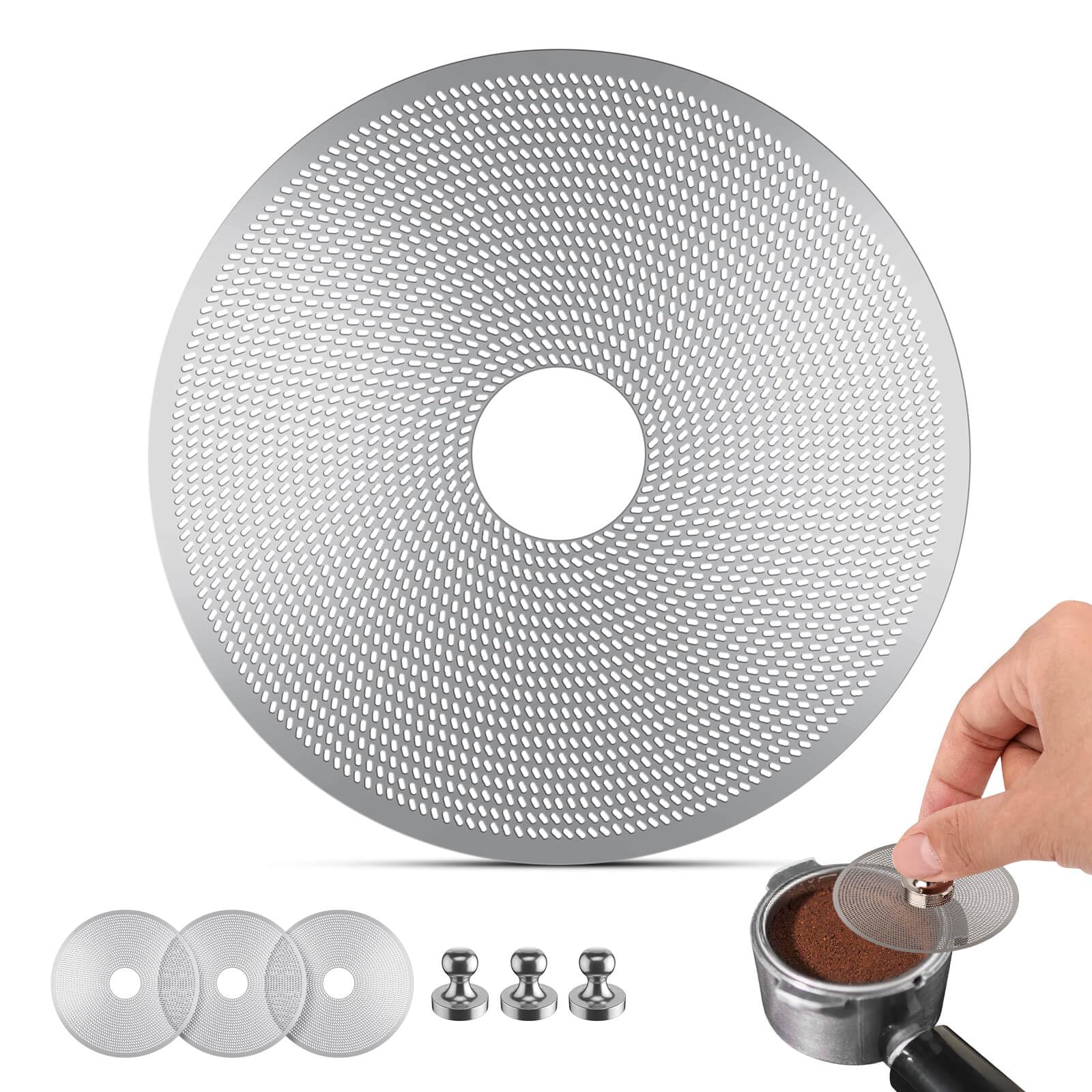 3er-Set 54-mm-Espresso-Puck-Sieb – 53,5 mm, 0,2 mm ultradünn, Puck Screen aus Edelstahl, wiederverwendbar, passend für Sage 54-mm-Siebträger und Ninja Luxe