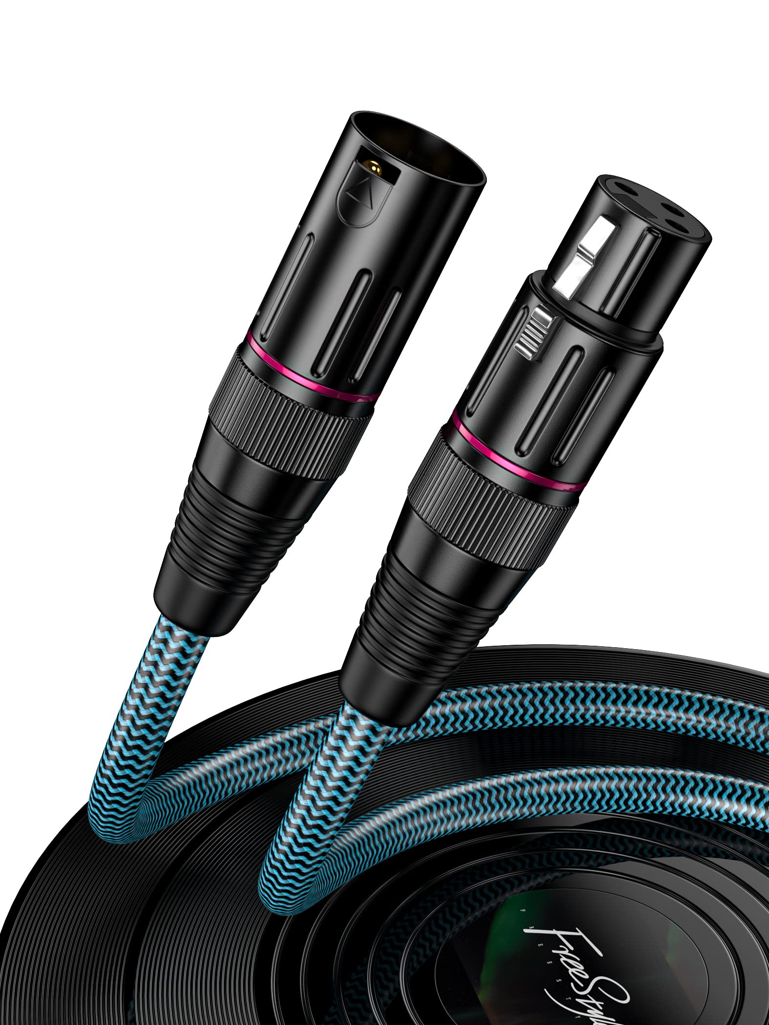 XLR-Kabel, 1,8 m, 2 Stück, audiophile Mikrofonkabel, XLR-Stecker auf XLR-Buchse, symmetrisches Mikrofonkabel, 3-polig, Mikrofonkabel, goldene Kontakte