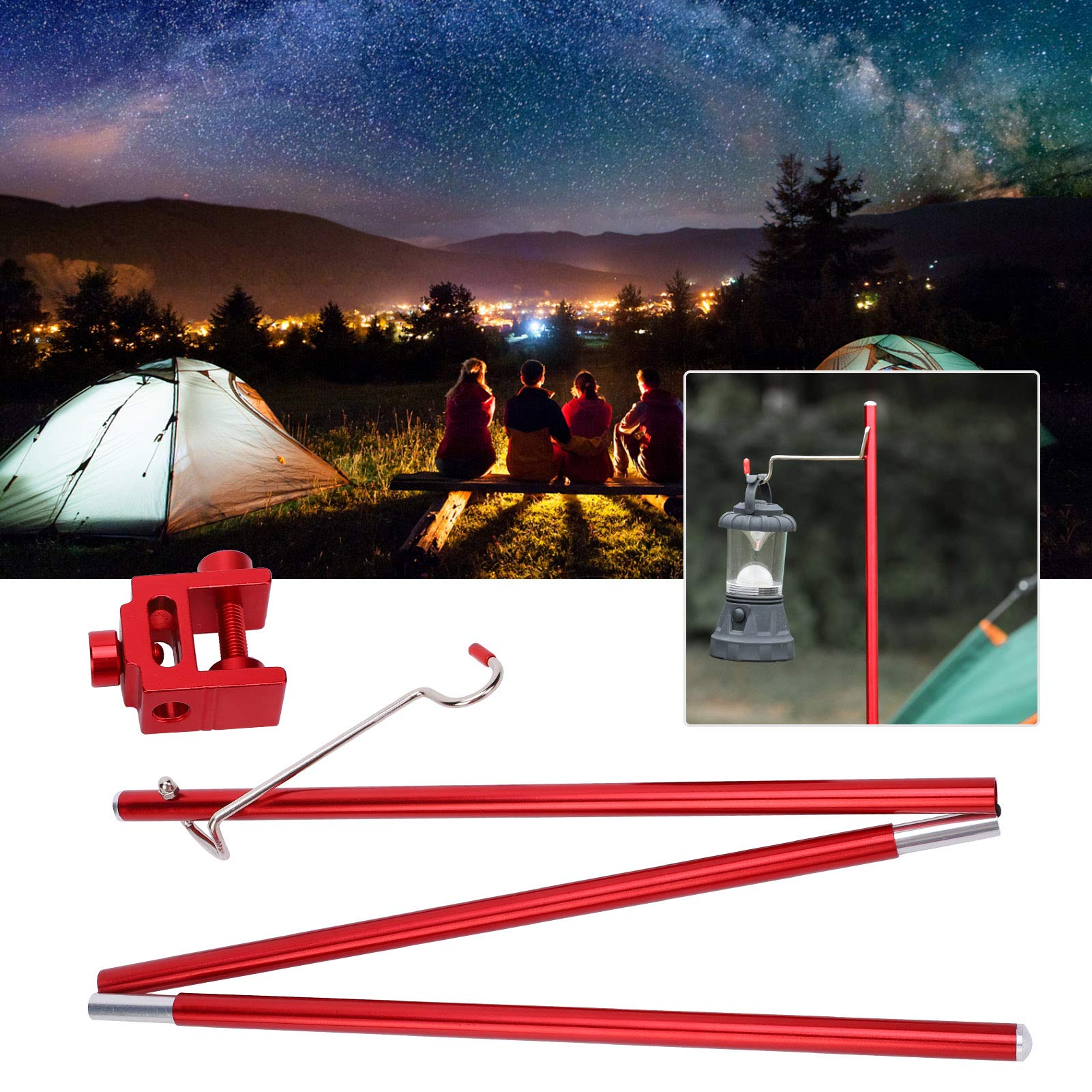 RiToEasysports Supporto per Lanterna da Tavolo in Lega di Alluminio Portatile Regolabile Pieghevole con palo Leggero da Campeggio con Custodia per Il Viaggio