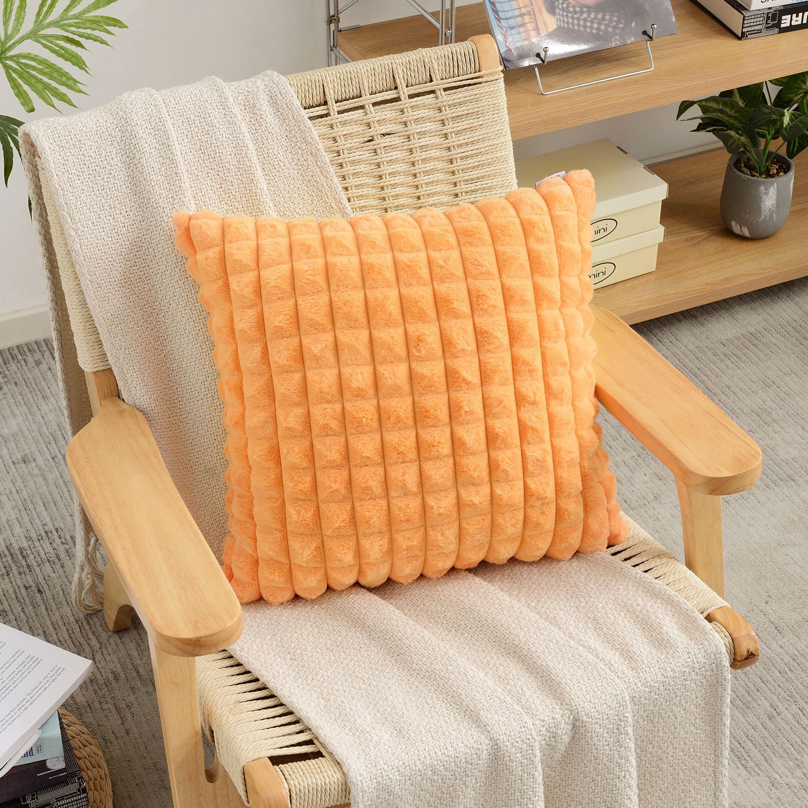 Amazon.co.jp: FUTEI オレンジ 装飾用クッションカバー 26x26インチ 2