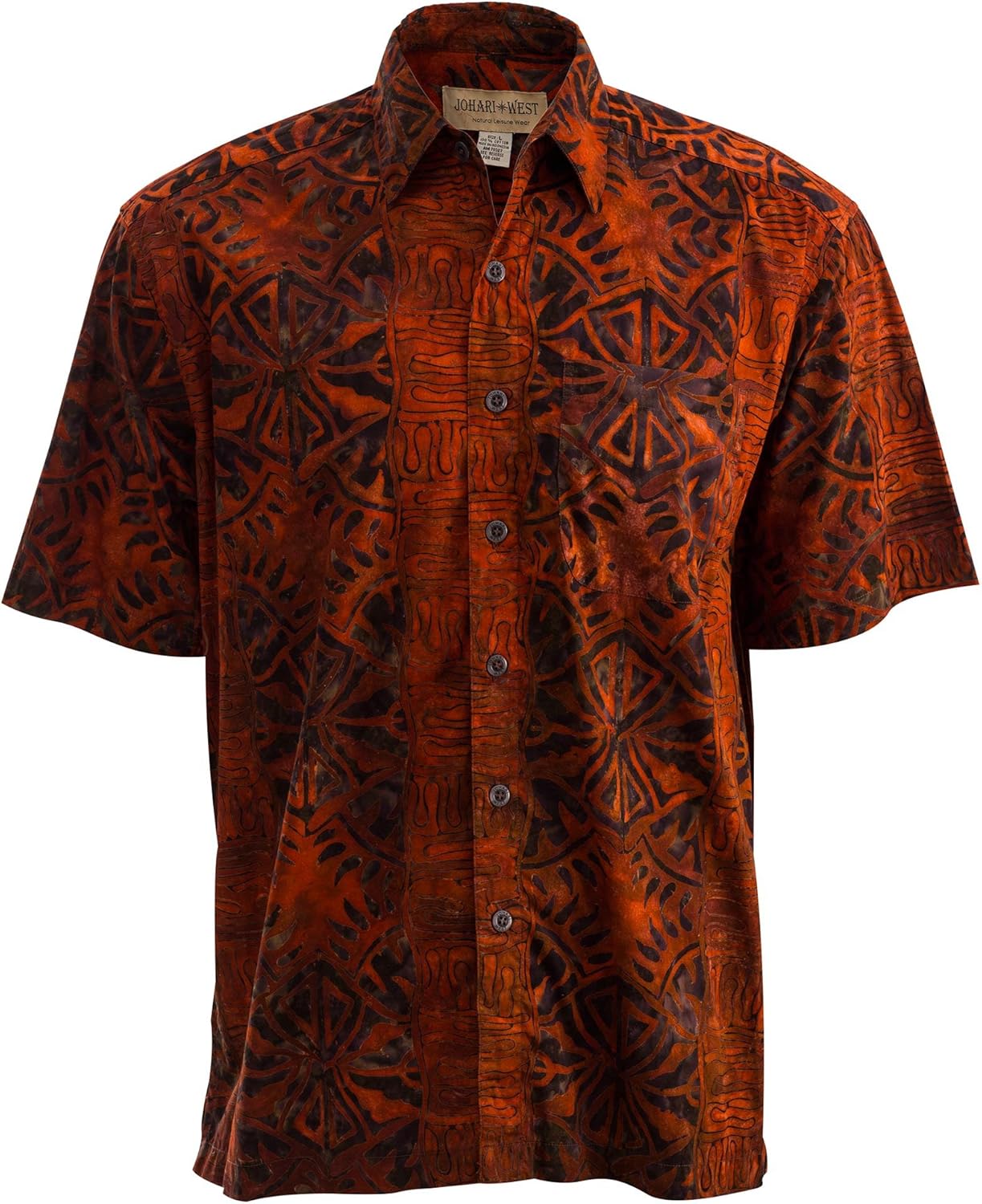 Hawaiian Shirt for Men Casual Button Down Short Sleeve Cotton Summer Batik Aloha Shirt