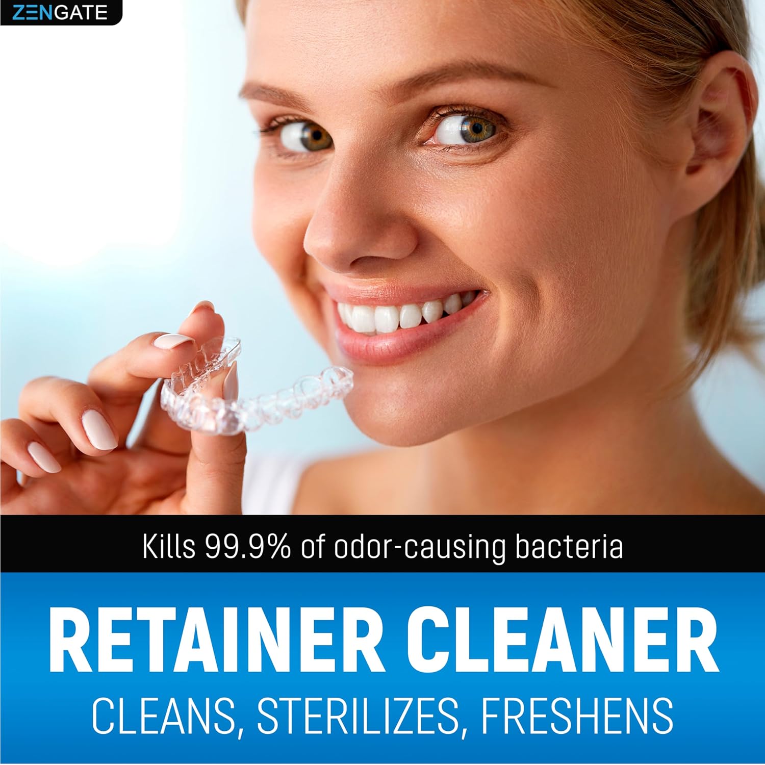 Retainer Cleaner Tablets - Quick 3-Minute Clean for Dentures, Mouth Guards, Aligners, and Night Guards - 120 Dental Cleansing Tablets - FSA HSA Approved Dental Appliance Cleanser thumbnail