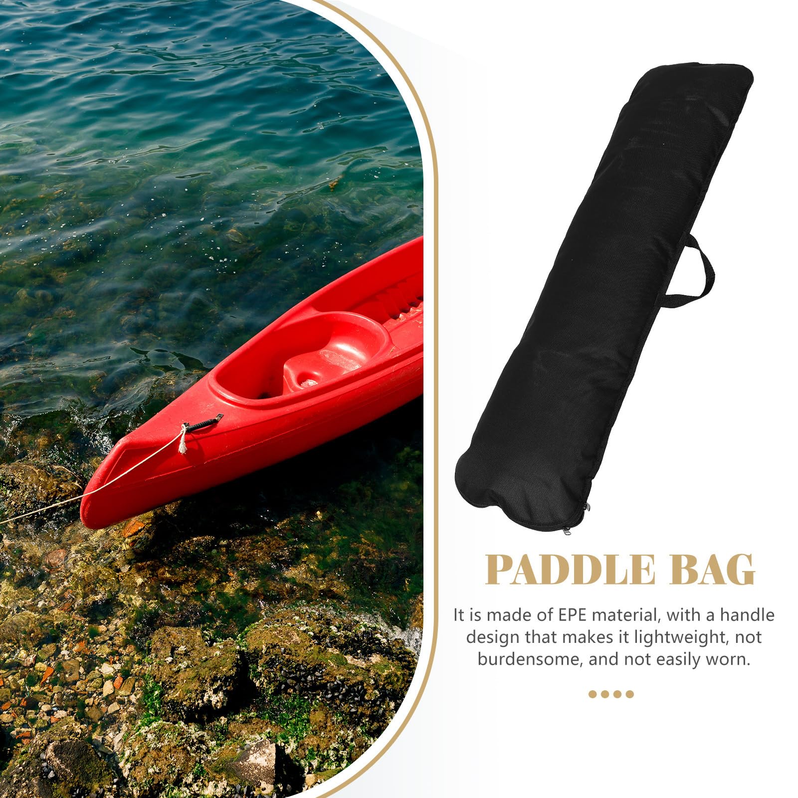 Paddel Tasche Einfach zu Tragen Schwarze mit Reißverschluss aus Epe Tragbare Kajak Paddeltasche und Geruchsarm für Kanu und Sup Paddel