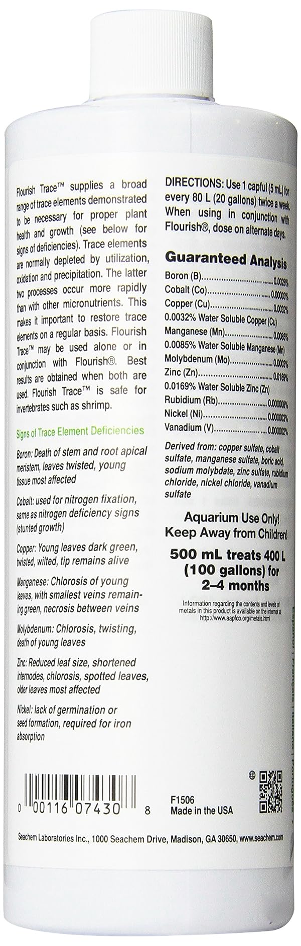 Seachem Flourish Trace Elements 500ml by Seachem - Used condition - Image 2