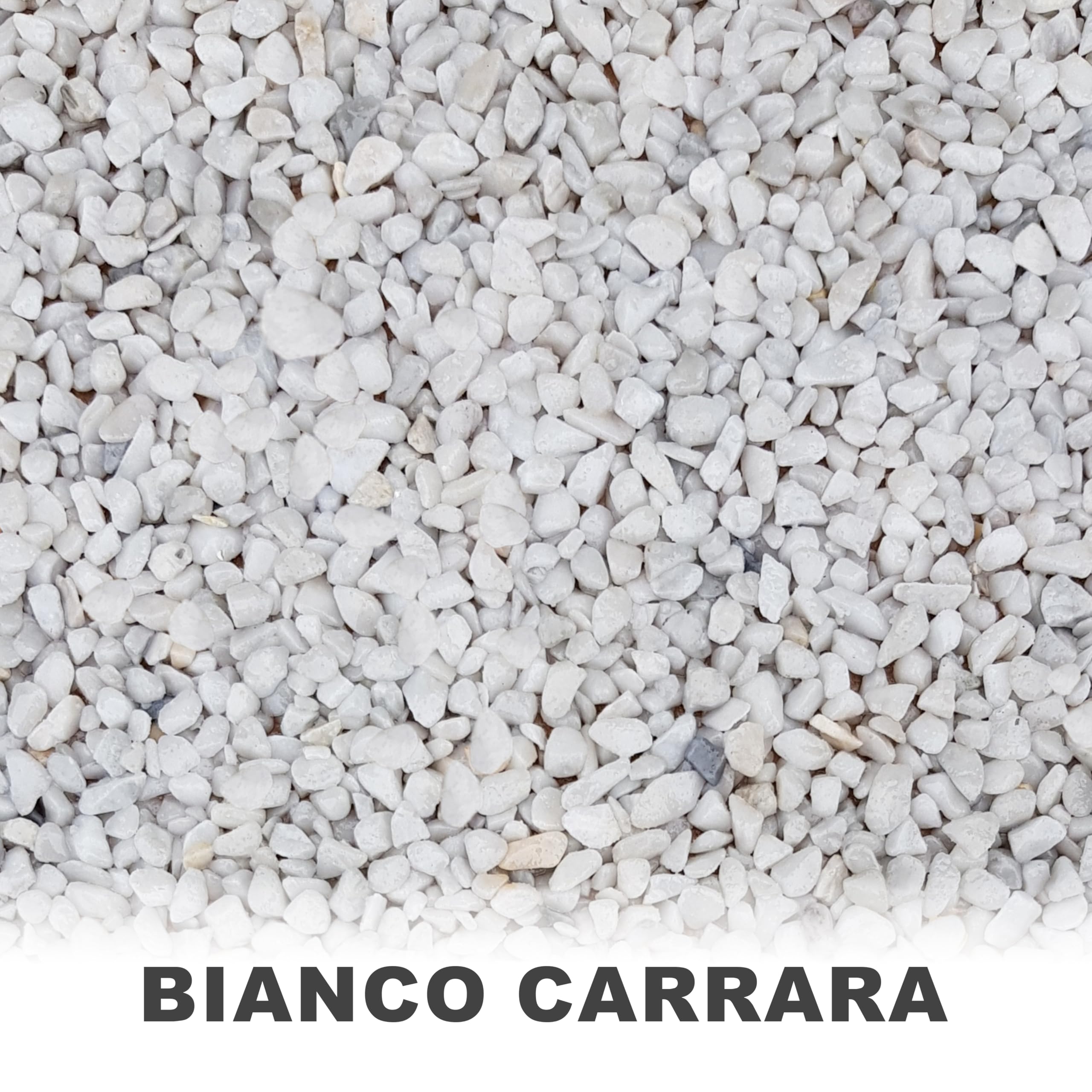 Tappeti pietra per esterni 2m² protezione UV ghiaia marmo resina 25kg - Bianco Carrara 1-4mm