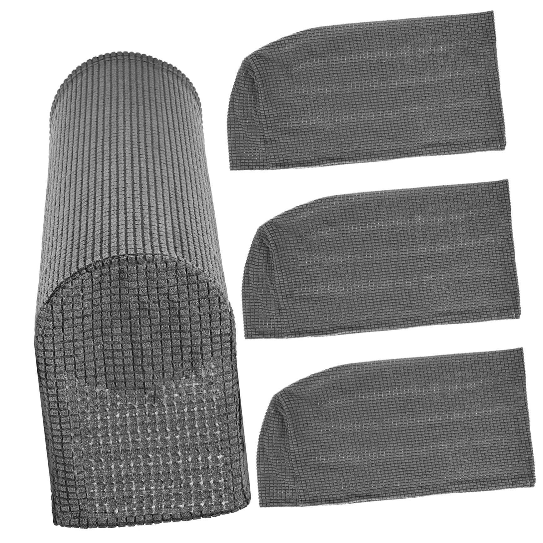Funda de sofás reposabrazos elástica gris plata KOMBIUDA protector lavable de 4 piezas
