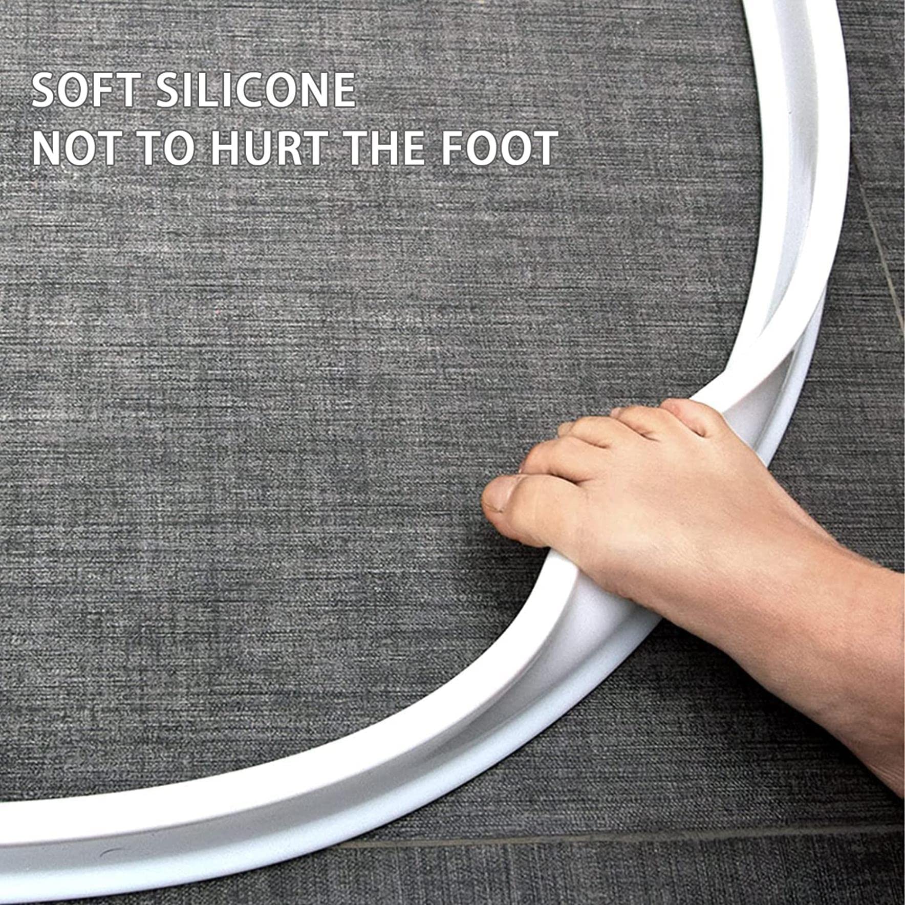 Barriera per pavimenti in silicone per ambienti umidi, Striscia sigillante per piatti doccia, Barriera per doccia, Diga per acqua per pavimenti per stanze umide, bagno, cucina, Diga per doccia in sili