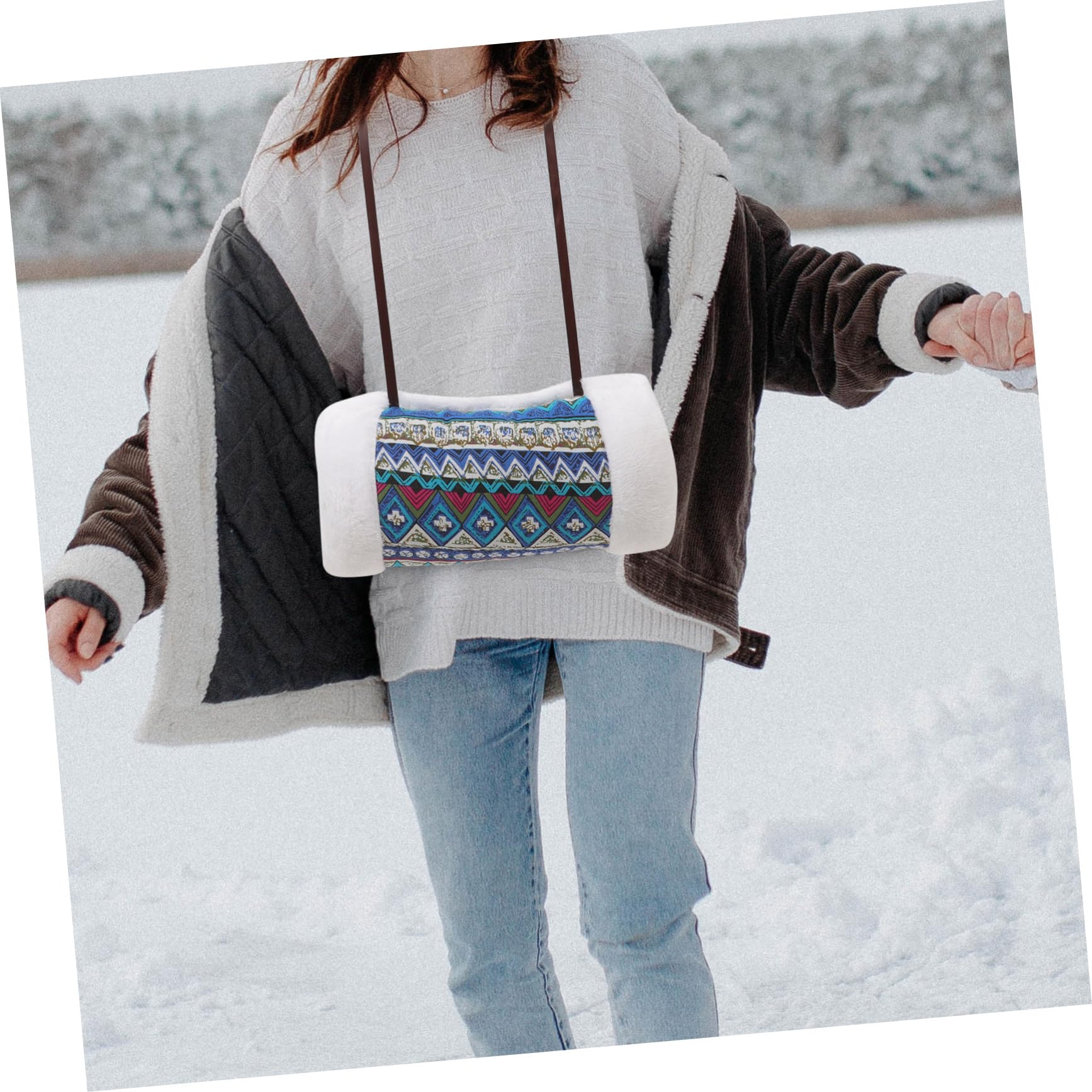 Toddmomy Handwärmer Ärmeltasche Kunstpelz Stilvoller Handmuff für Winter Waschbar und Wiederverwendbar Hochzeiten und Partys Bequemer Handschutz für Kalte