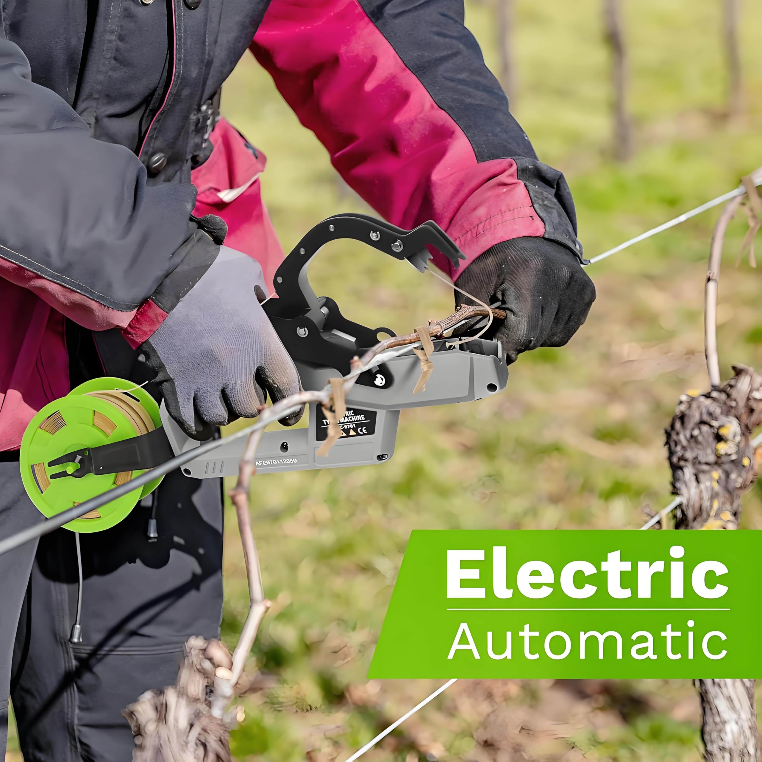 Legatrice elettrica per Rami di Piante di pomodori, cetrioli, UVA, utensile Portatile e Senza Fili per Legare Piante da Giardino, utensile Automatico per Legare