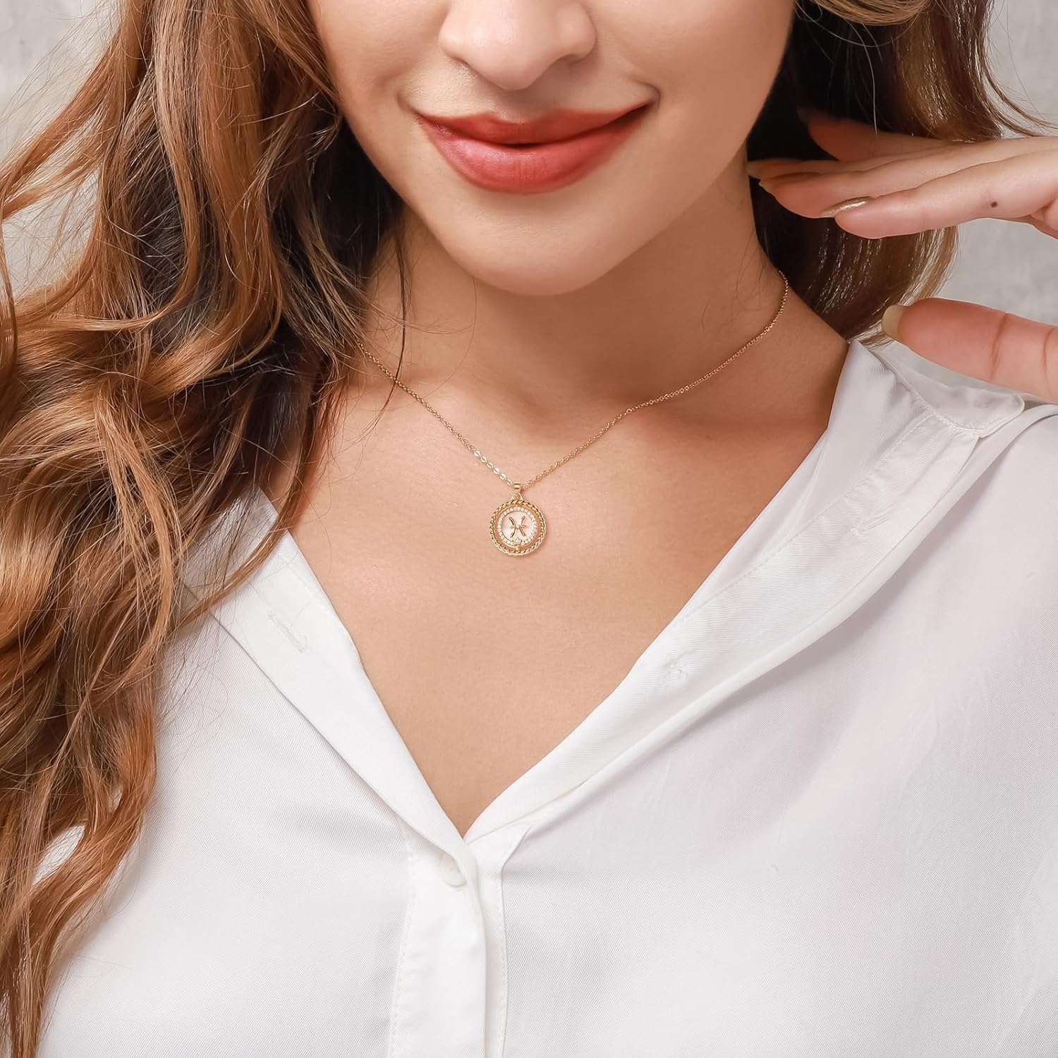 SELENICHAST 14K Gold Dainty Zodiac Necklace for Women,Gold Plated Rotatable 12 Constellation Astrology Necklaces Birthday Jewelry Gifts - Image 8