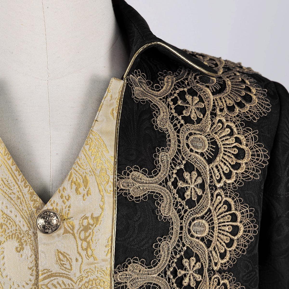 Men's Medieval Steampunk Jacket Victorian Literature Retro Gothic Tuxedo Halloween Costume