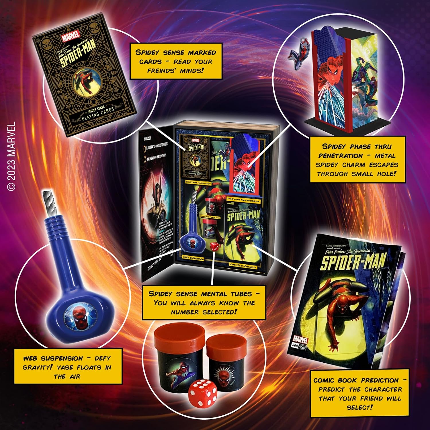 Marvel Spider-Man Magic Set - Over 100 Easy-to-Learn Superhero Tricks for Kids and Adults