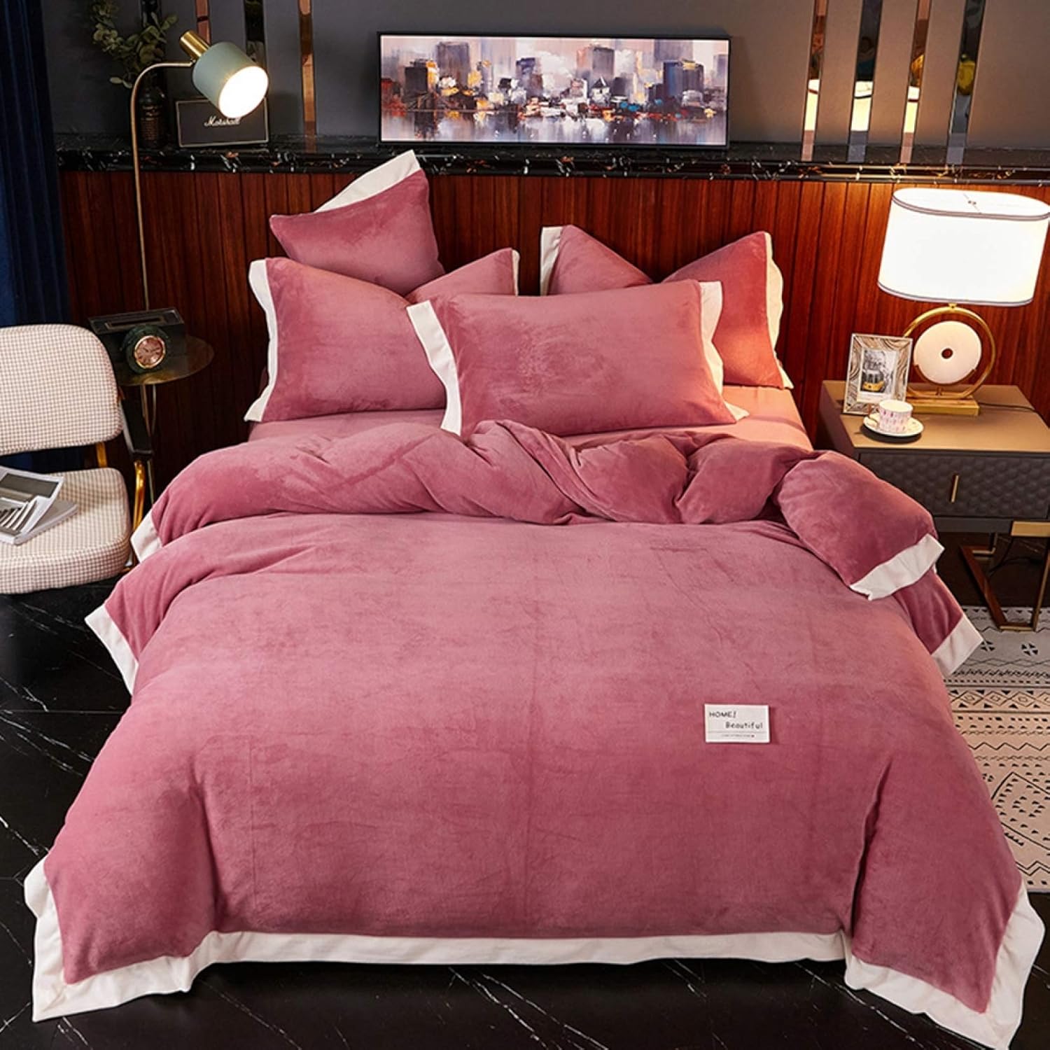 布団カバー ダブル 4点セット 洋式 ベッド用 防ダニ 和式兼用 枕カバー 洋式 カラー２ ベッド用 イエロー 掛け布団カバー 20