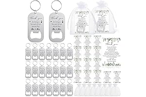 50 Sets of Timeless Wedding Favors: Commemorative Key Bottle Openers with Personalized...
