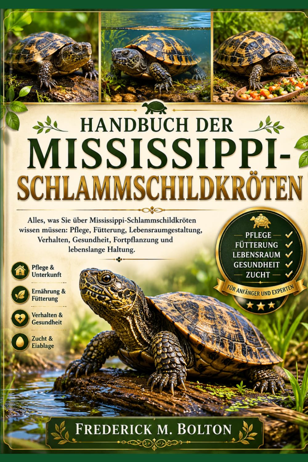 Handbuch der Mississippi-Schlammschildkröten: Alles, was Sie über Mississippi-Schlammschildkröten wissen müssen: Pflege, Fütterung, ... Fortpflanzung und lebenslange Haltung.