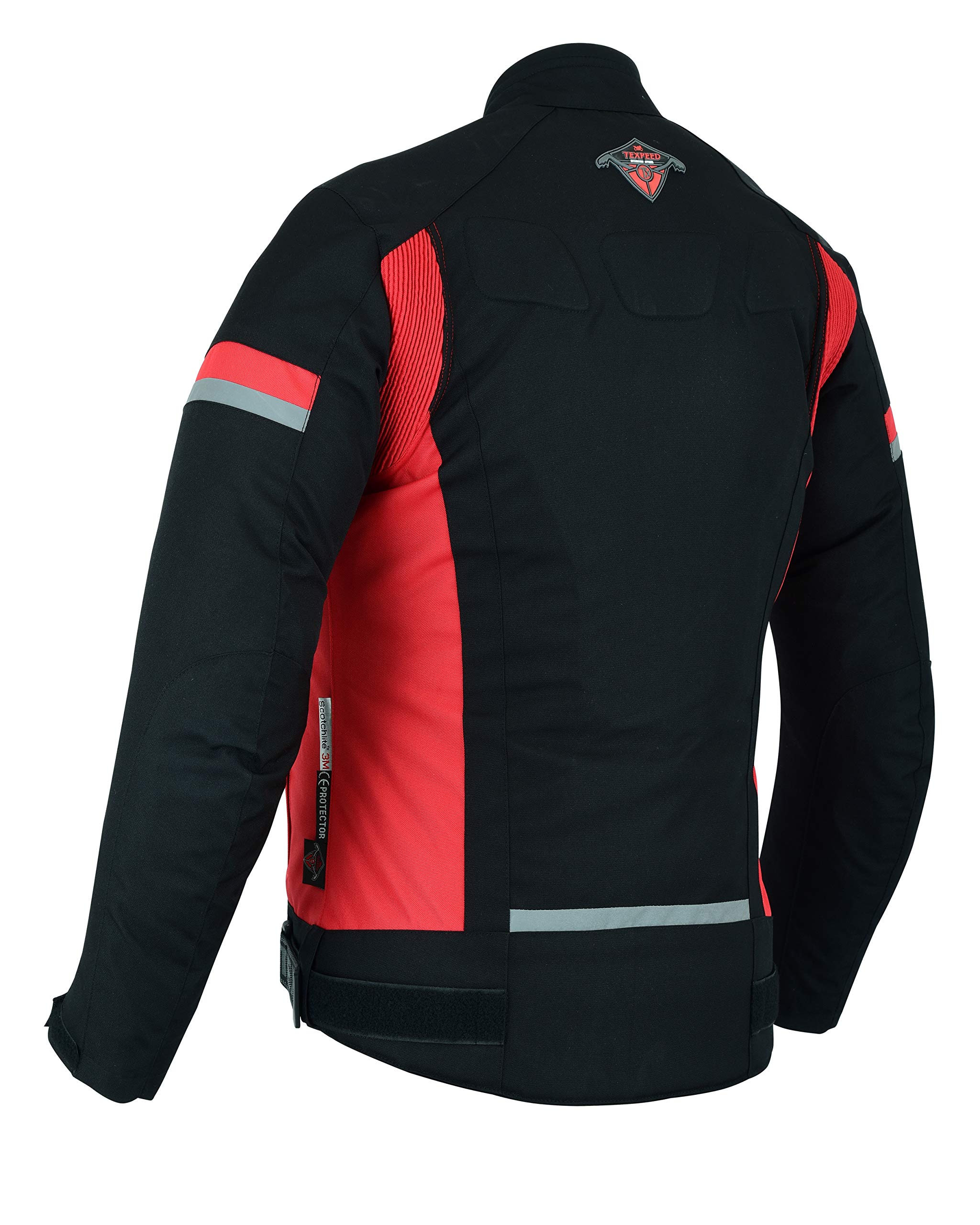 Kurtka motocyklowa damska z pancerzem - 4 sezony/zimowa/Lato motocyklowa Cordura wodoodporna ze zbroją CE ochrona CE (EN 1621-1) - Texpeed - Czarny - Różowy - Czerwony - Purpurowy