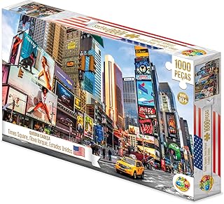 Quebra Cabeça 1000 Peças Times Square, Nova Iorque, EUA, GGB Plast, Multicor