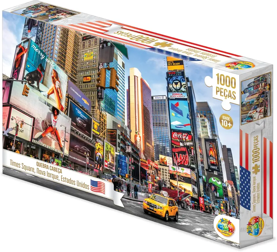 GGB Plast Quebra-Cabeça Times Square Nova Iorque EUA 1000 Peças