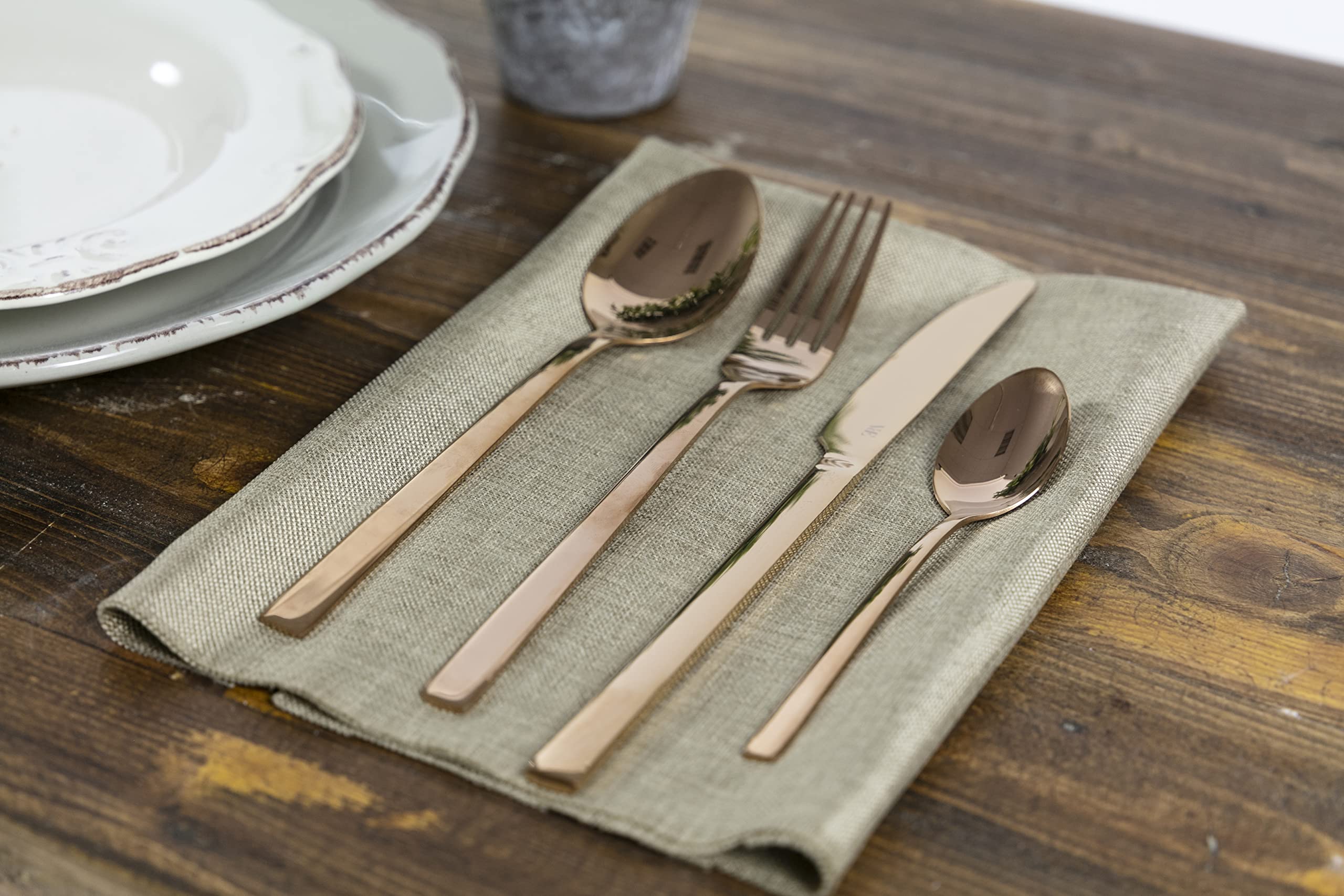 Villa d’Este Home Tivoli Lexington Set 24 posate in acciaio copper lucido